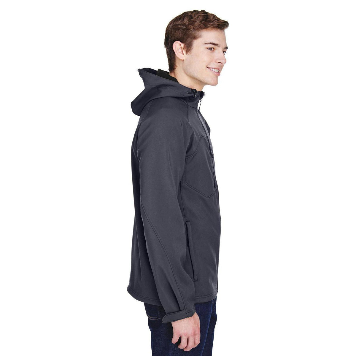 no-logo North End Prospect Two-Layer Fleece Bonded Soft Shell Hooded Jacket-Men's Jackets-North End-Thread Logic
