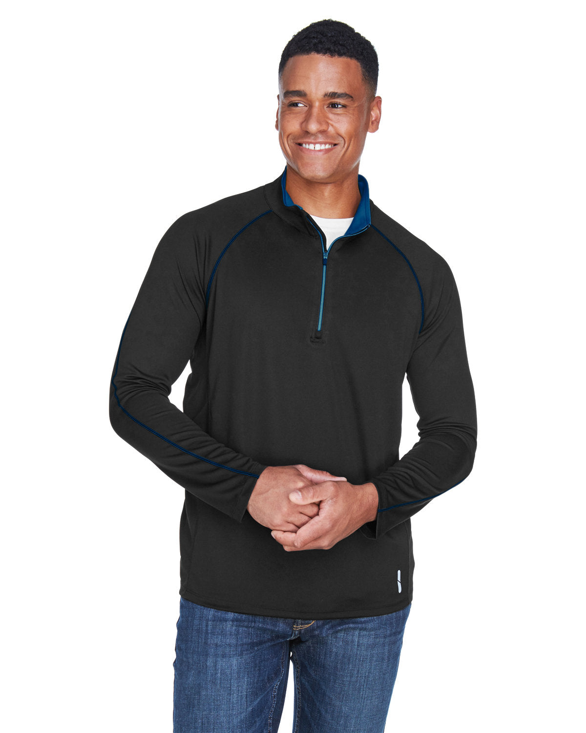 North End Radar Performance Quarter-Zip-Men's Layering-North End-Black/True Royal-S-Thread Logic