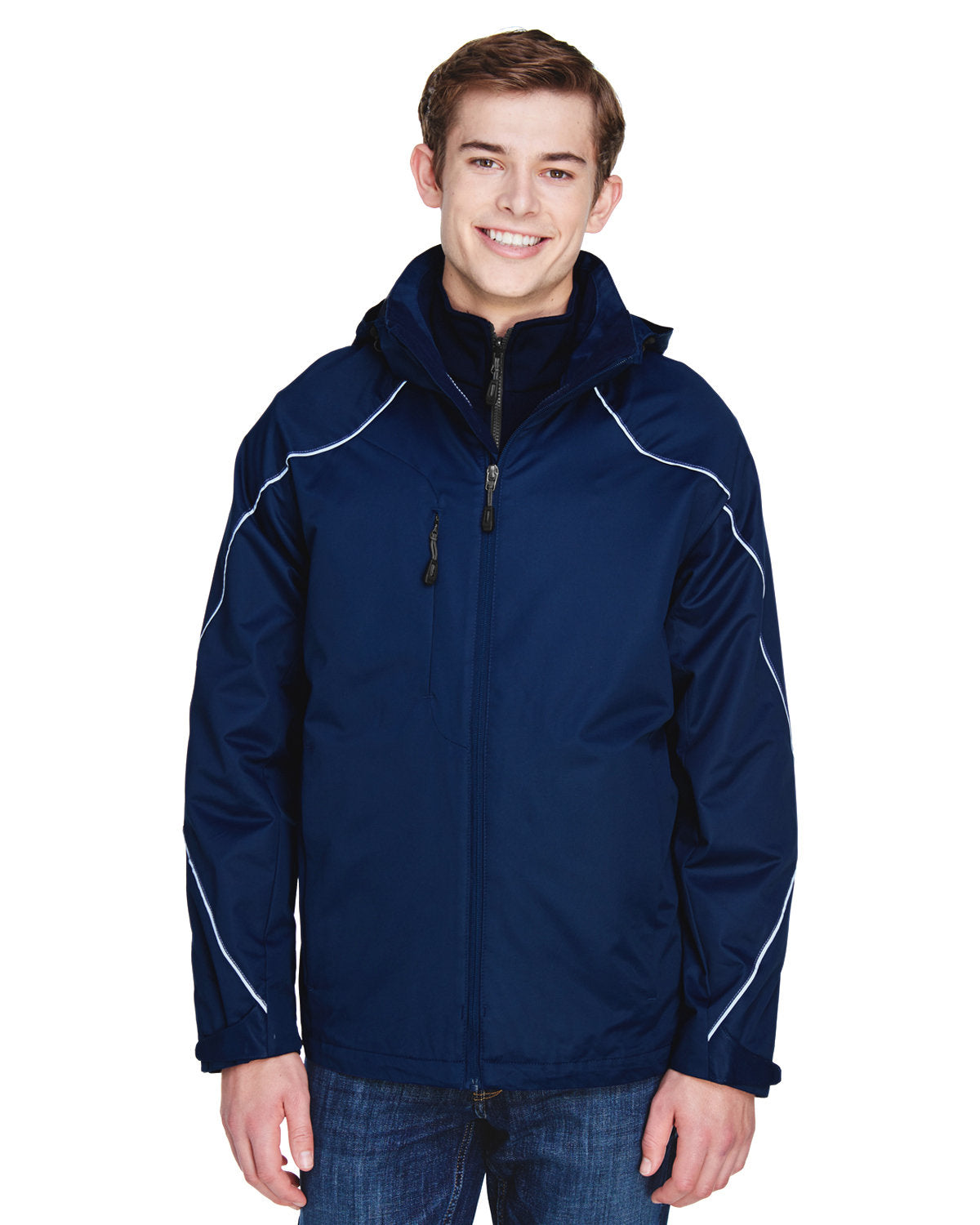 North End Tall Angle 3-in-1 Jacket with Bonded Fleece Liner-Men's Jackets-North End-Night-LT-Thread Logic
