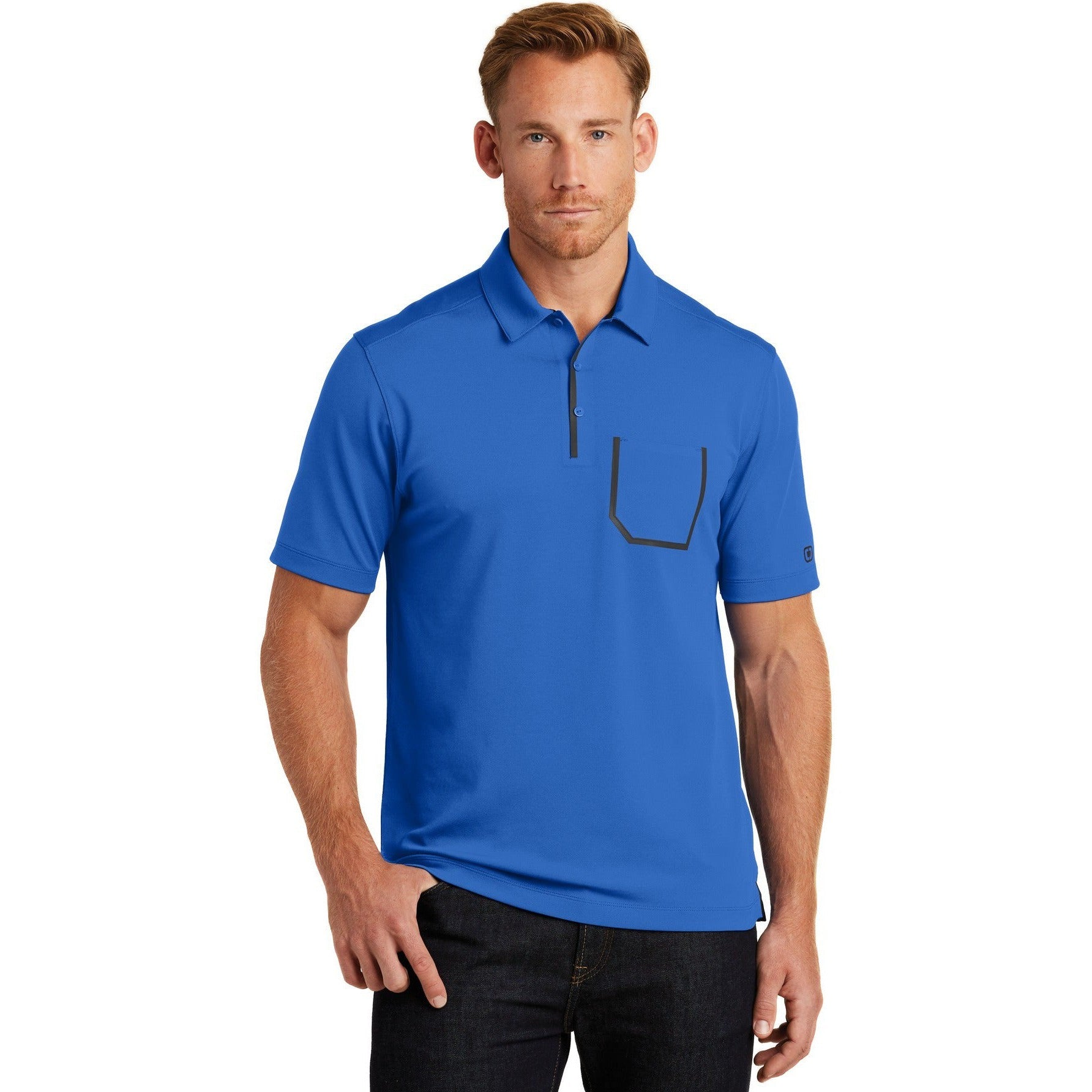 no-logo CLOSEOUT - OGIO Fuse Polo-OGIO-Optic Blue-L-Thread Logic