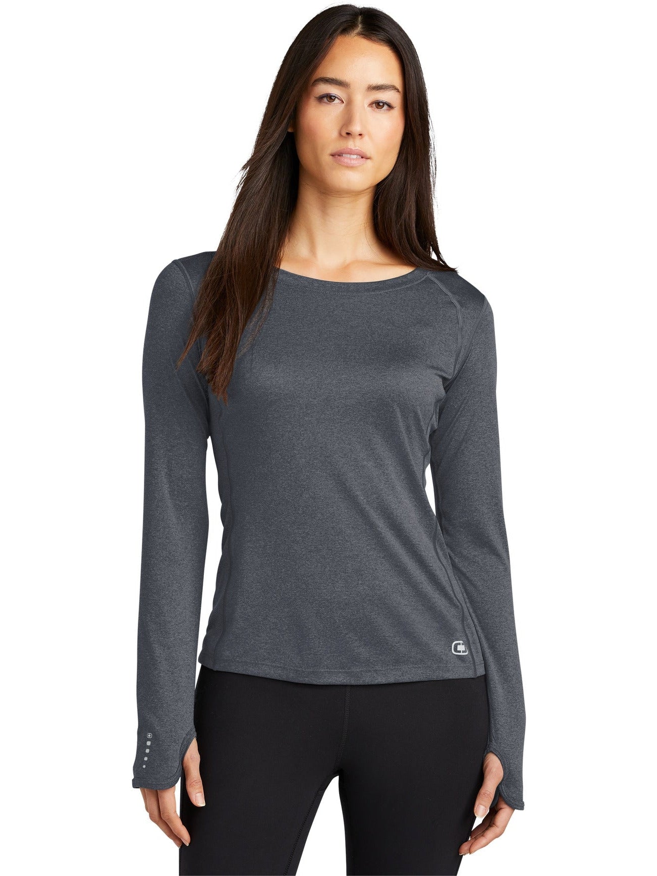 no-logo OGIO Endurance Ladies Long Sleeve Pulse Crew-Regular-OGIO-Thread Logic