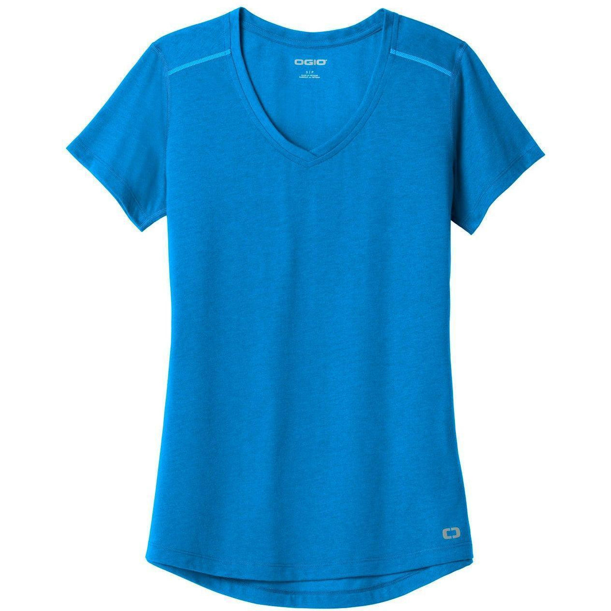 no-logo CLOSEOUT - OGIO Endurance Ladies Peak V-Neck Tee-Polos-OGIO-Bolt Blue-S-Thread Logic