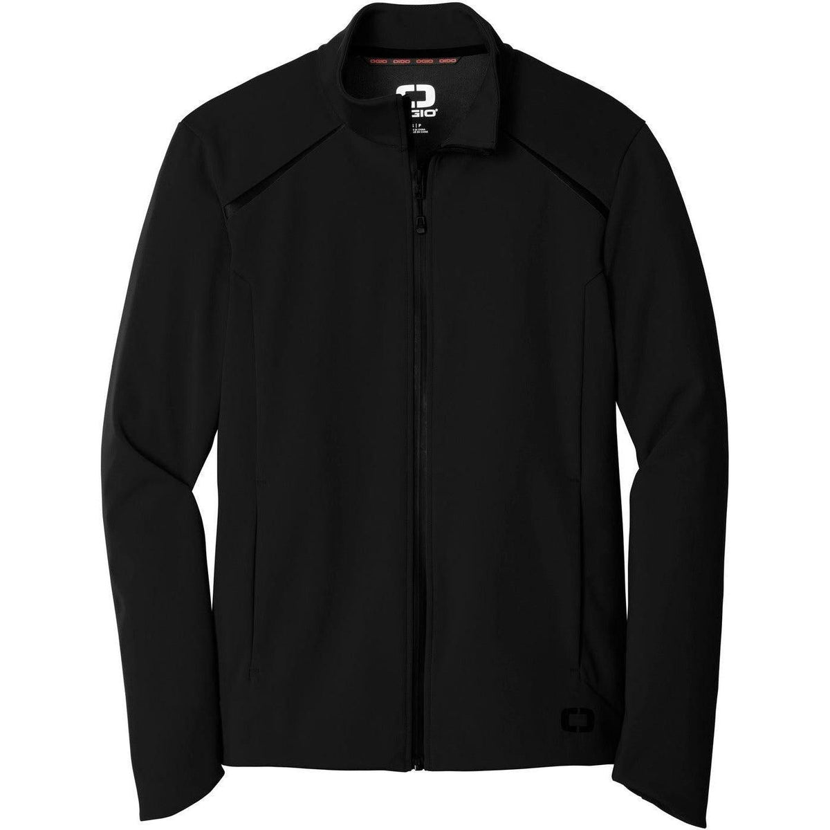 logo-left OGIO Exaction Soft Shell Jacket-Active-OGIO-Blacktop-XS-Thread Logic