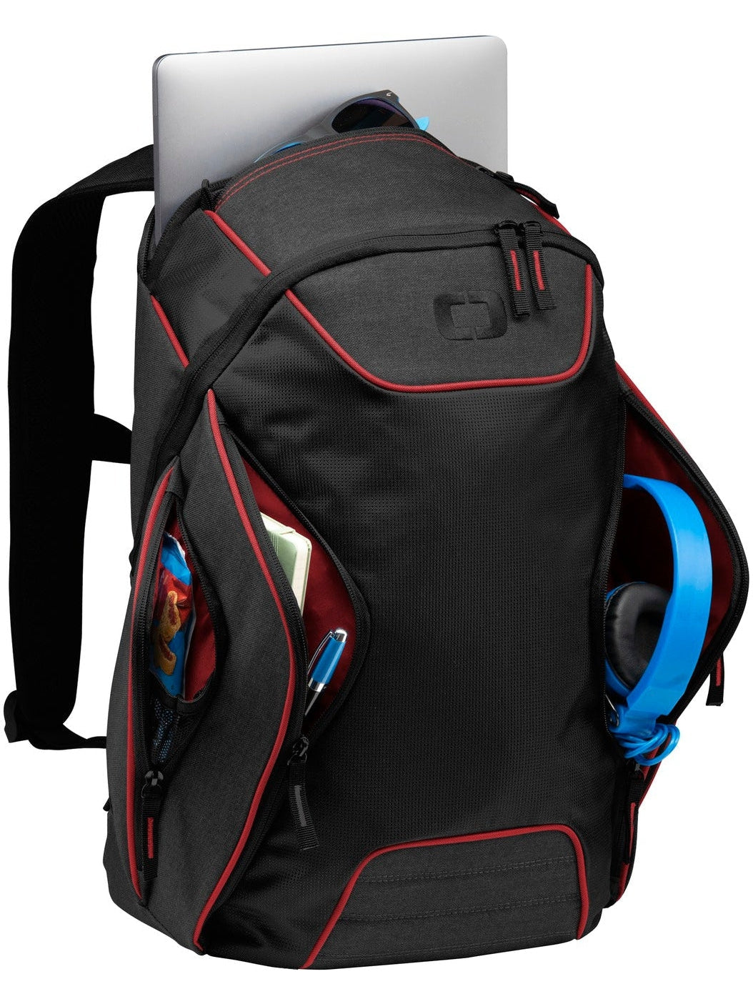 no-logo OGIO Hatch Pack-Regular-OGIO-Laser Red/Heather Grey-Thread Logic