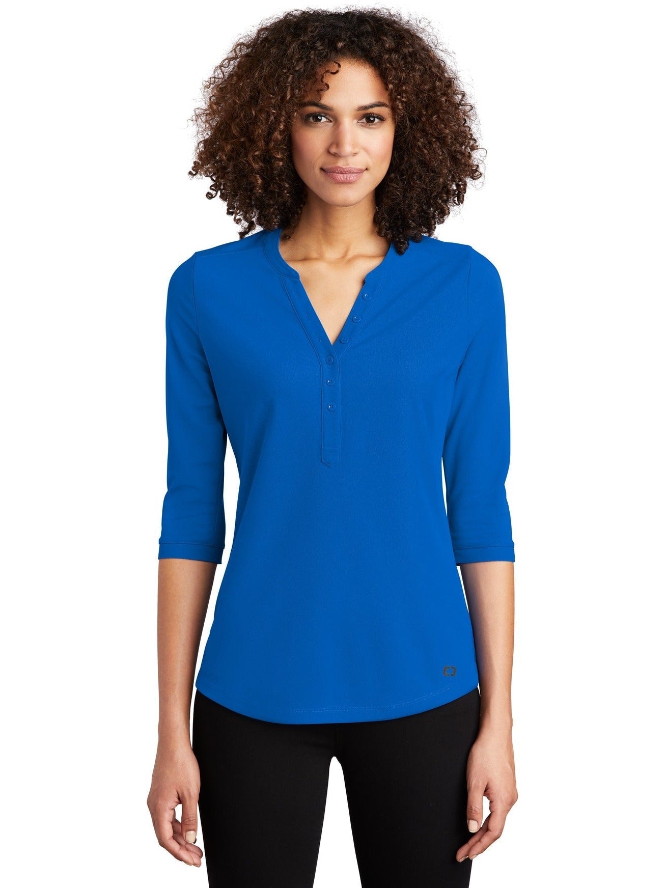 no-logo OGIO Ladies Jewel Henley-Regular-OGIO-Thread Logic