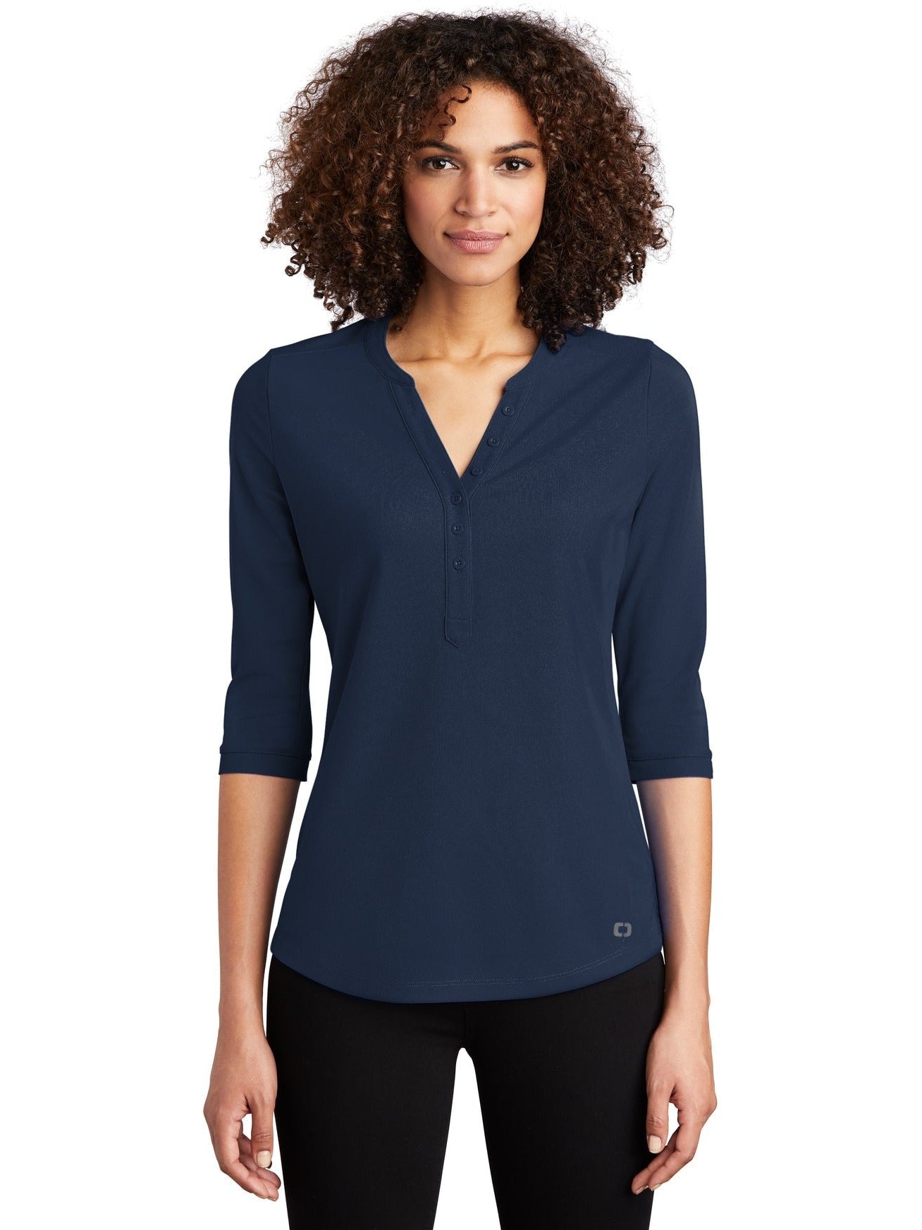 no-logo OGIO Ladies Jewel Henley-Regular-OGIO-Thread Logic