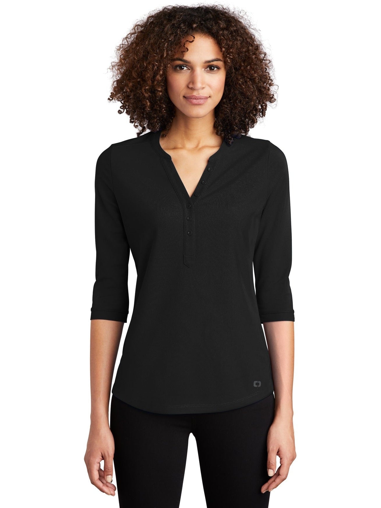 no-logo OGIO Ladies Jewel Henley-Regular-OGIO-Thread Logic