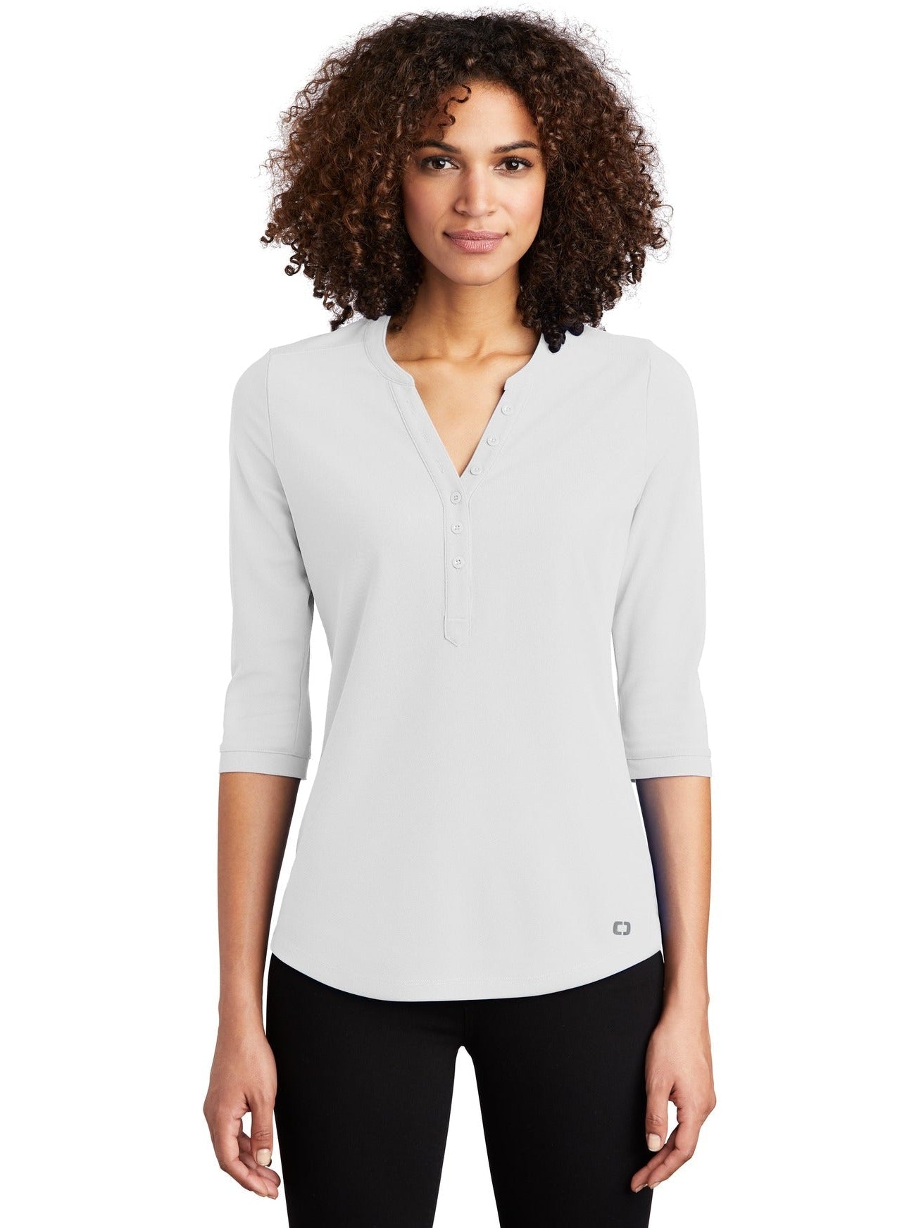 no-logo OGIO Ladies Jewel Henley-Regular-OGIO-Thread Logic