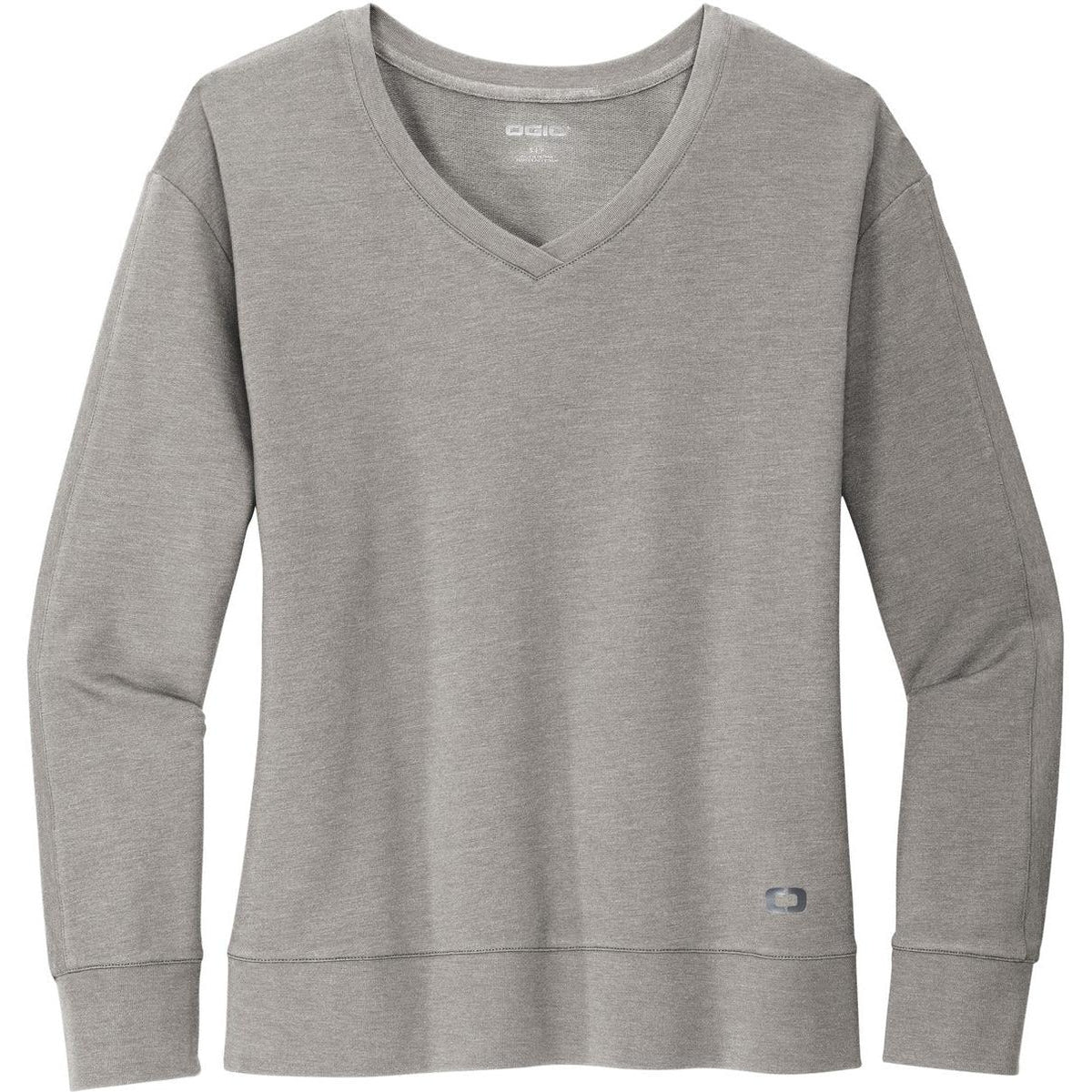 no-logo OGIO Ladies Luuma Flex Long Sleeve V-Neck