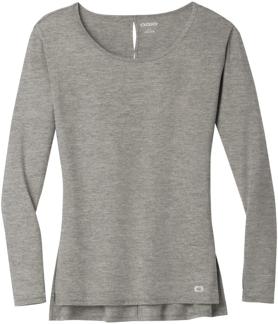No-Logo CLOSEOUT - OGIO Ladies Luuma Long Sleeve Tunic-Discontinued-OGIO-Petrol Grey Heather-S-Thread Logic