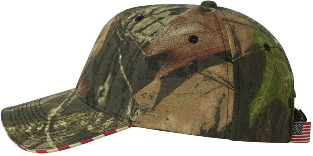 no-logo Outdoor Cap Camo with Flag Sandwich Visor Cap-Headwear-Outdoor Cap-Thread Logic