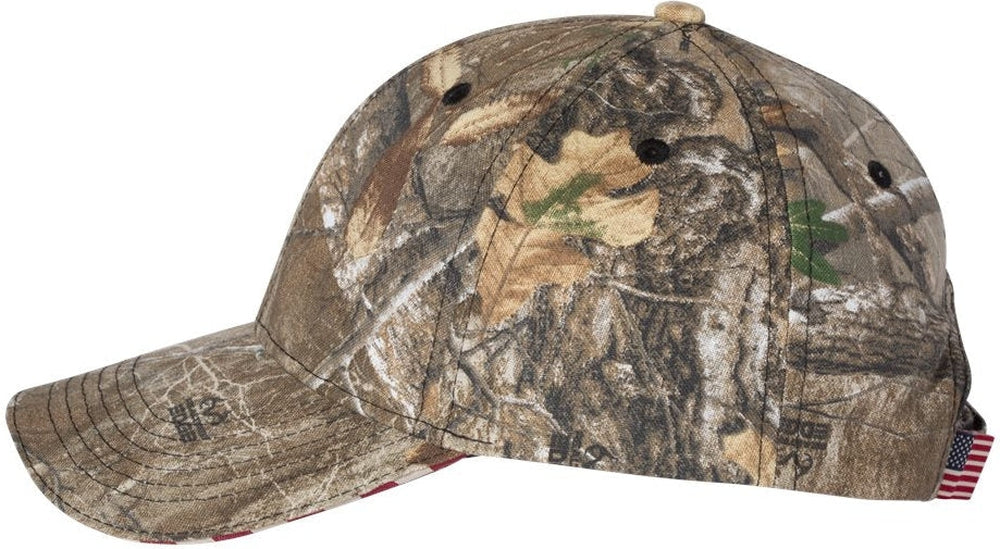 no-logo Outdoor Cap Camo with Flag Sandwich Visor Cap-Headwear-Outdoor Cap-Thread Logic