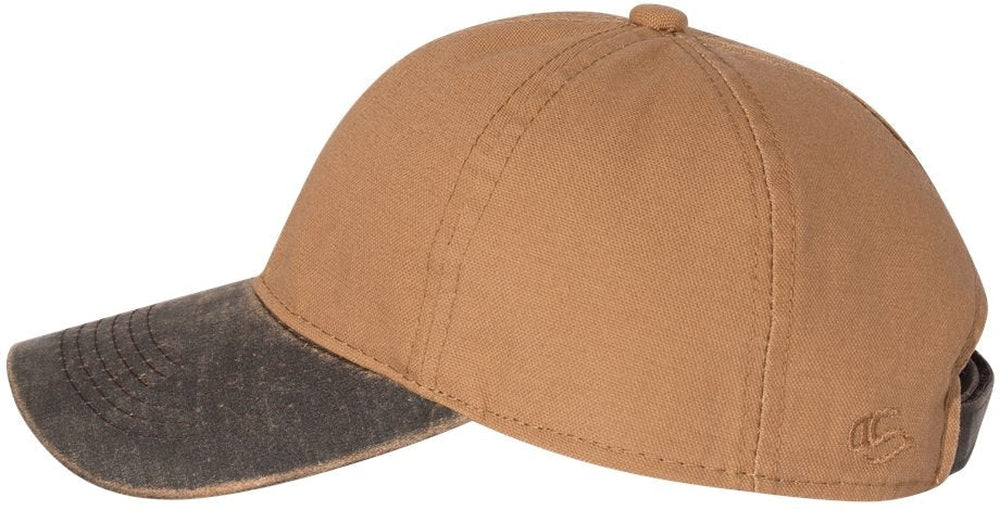 no-logo Outdoor Cap Weathered Canvas Crown Cap with Contrast-Color Visor-Caps-Outdoor Cap-DUK Brown/Brown-OSFA-Thread Logic