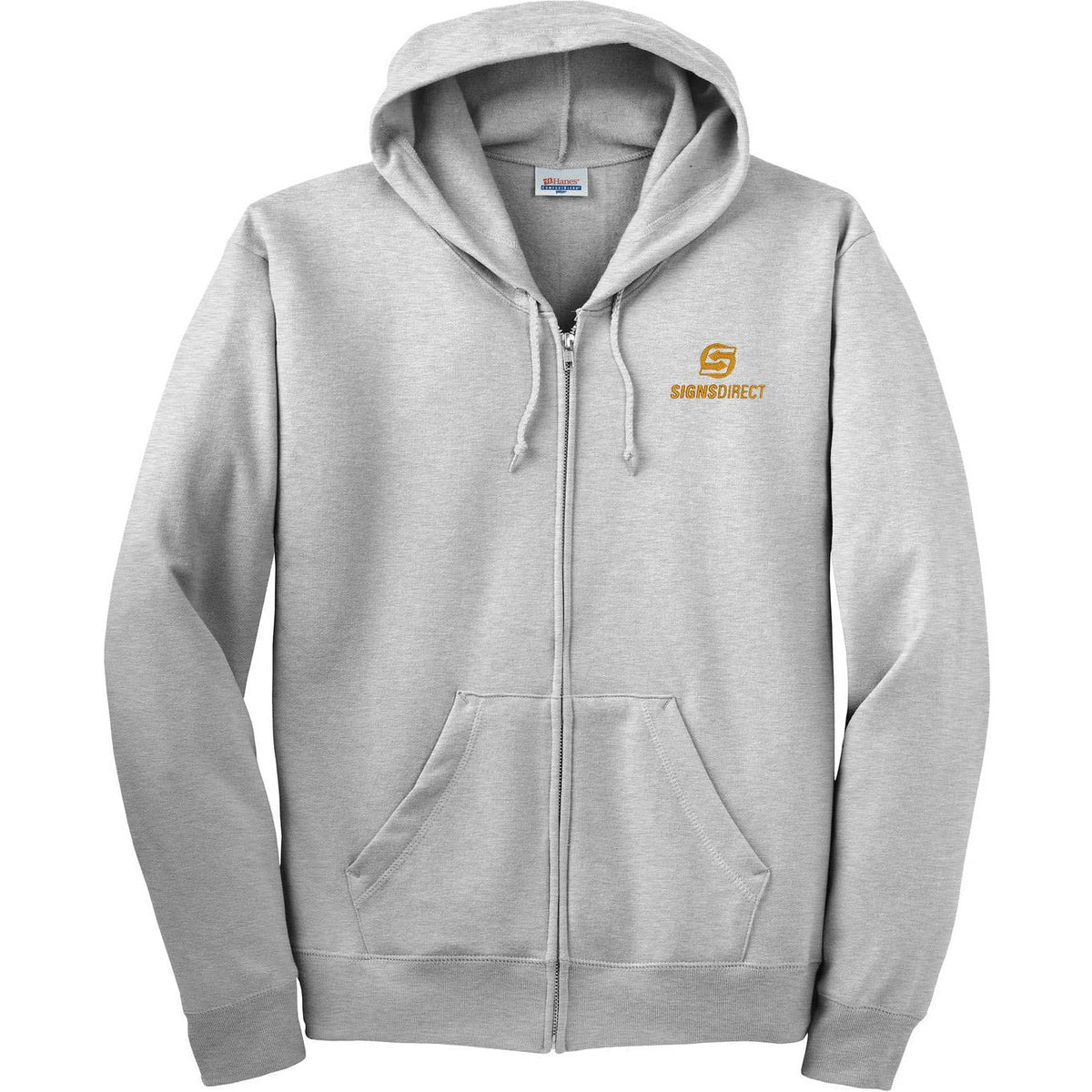 no-logo Hanes EcoSmart Full-Zip Hooded Sweatshirt-Full Zips-Hanes-Thread Logic
