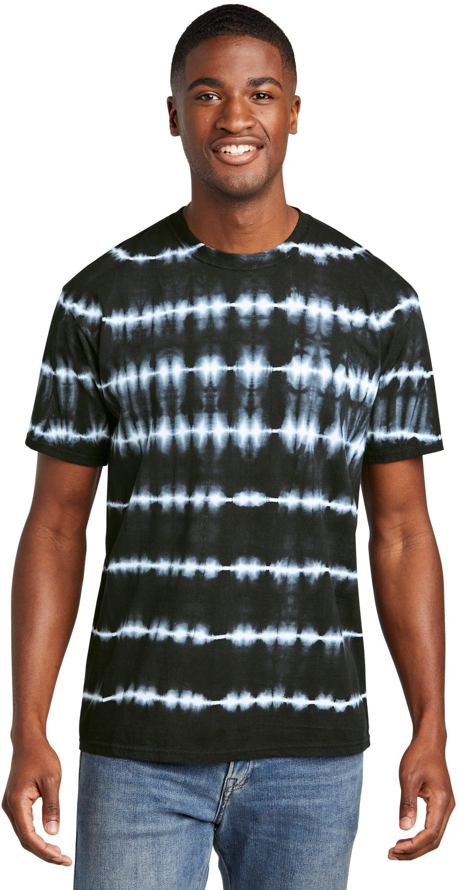 no-logo Port & Company Allover Stripe Tie-Dye Tee-Port & Company-Thread Logic