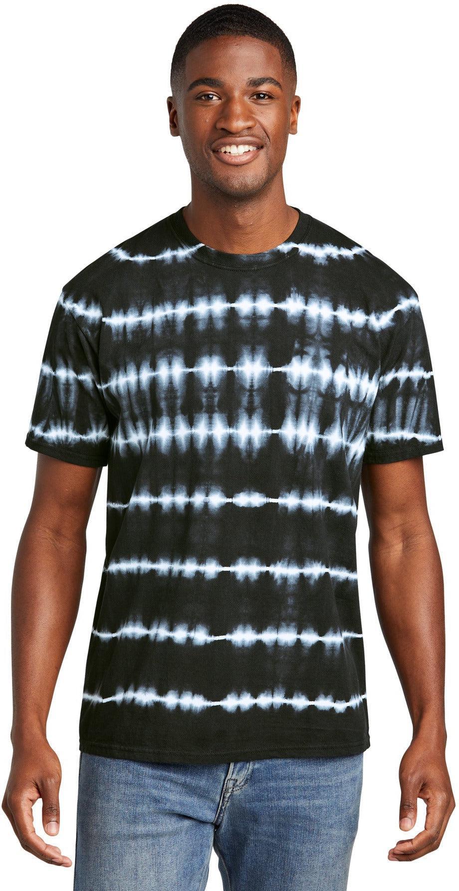 no-logo Port & Company Allover Stripe Tie-Dye Tee-Port & Company-Thread Logic