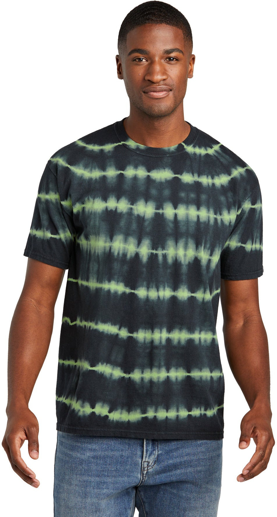 no-logo Port & Company Allover Stripe Tie-Dye Tee-Port & Company-Thread Logic