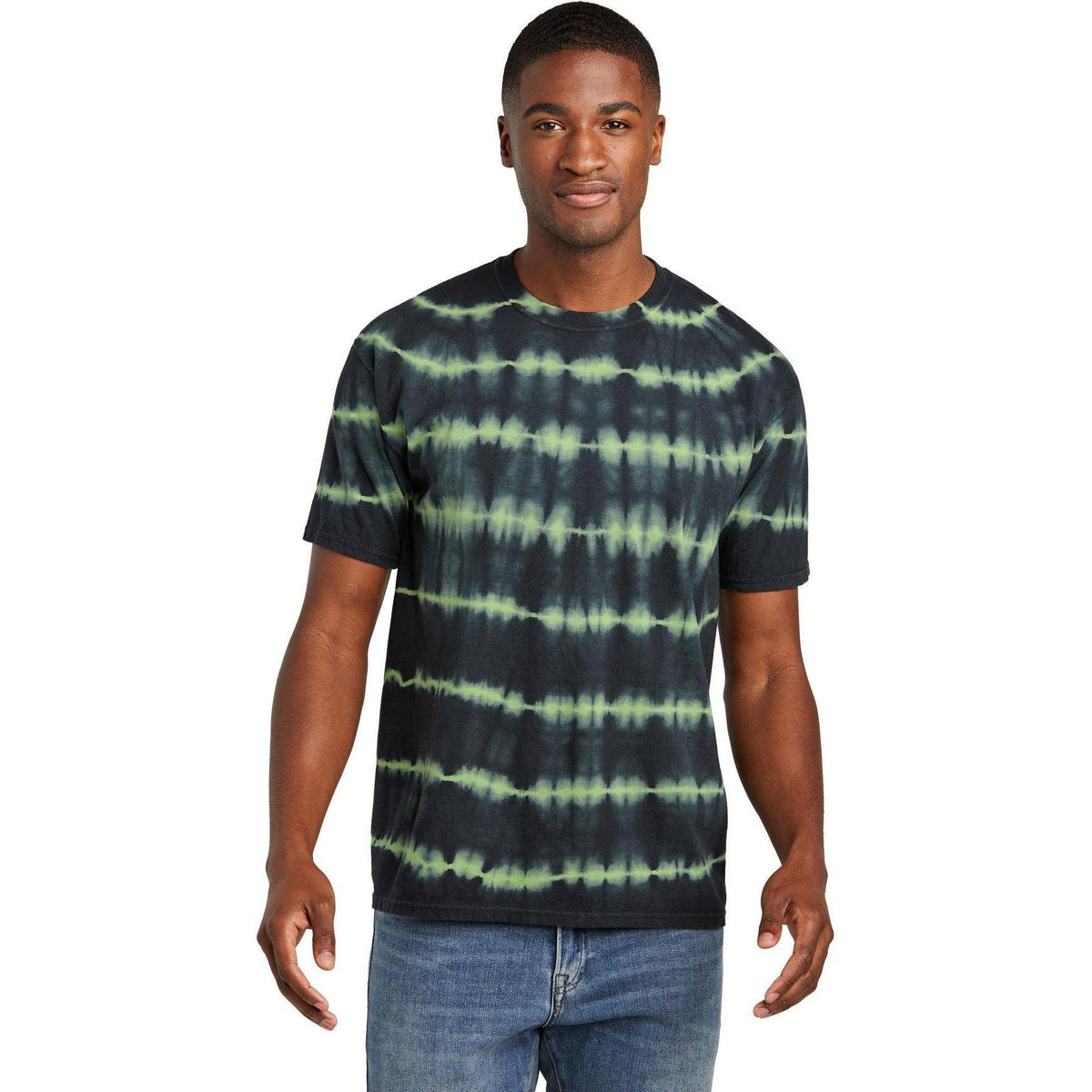 no-logo Port & Company Allover Stripe Tie-Dye Tee-Port & Company-Thread Logic