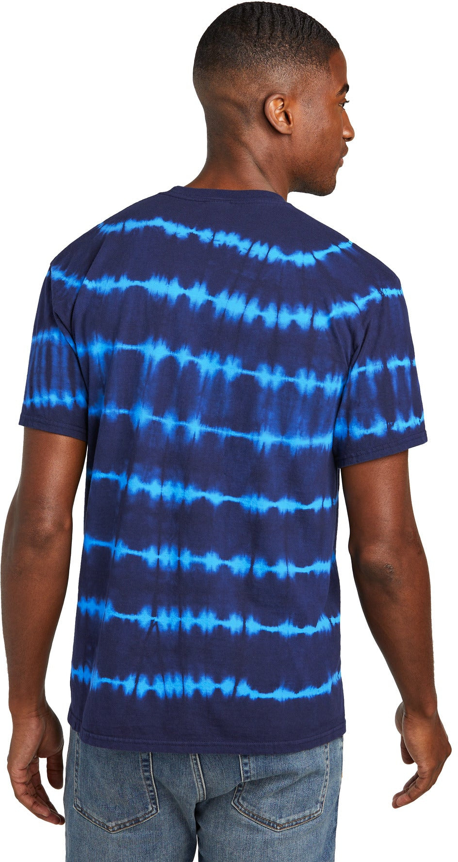 no-logo Port & Company Allover Stripe Tie-Dye Tee-Port & Company-Thread Logic