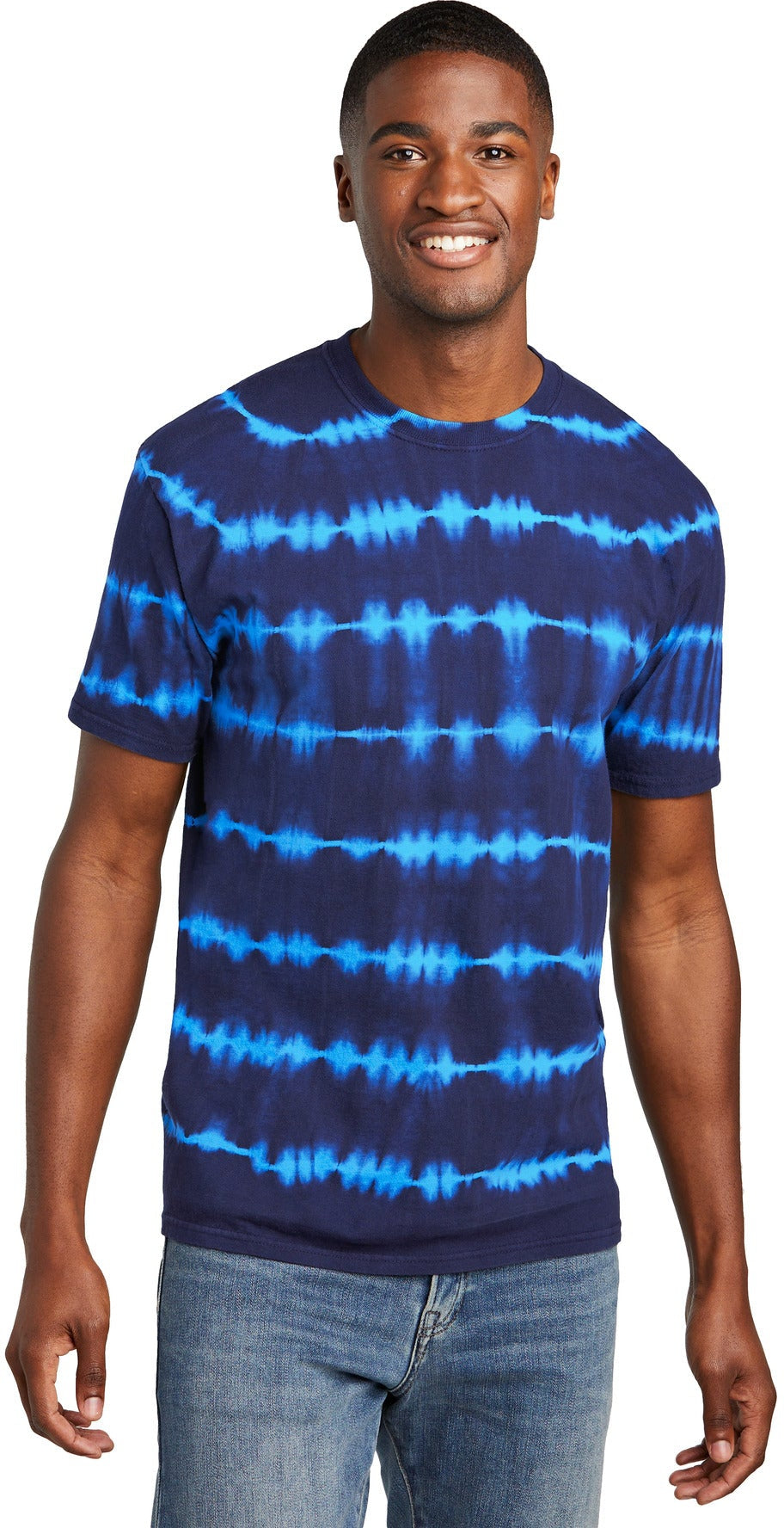 no-logo Port & Company Allover Stripe Tie-Dye Tee-Port & Company-Thread Logic