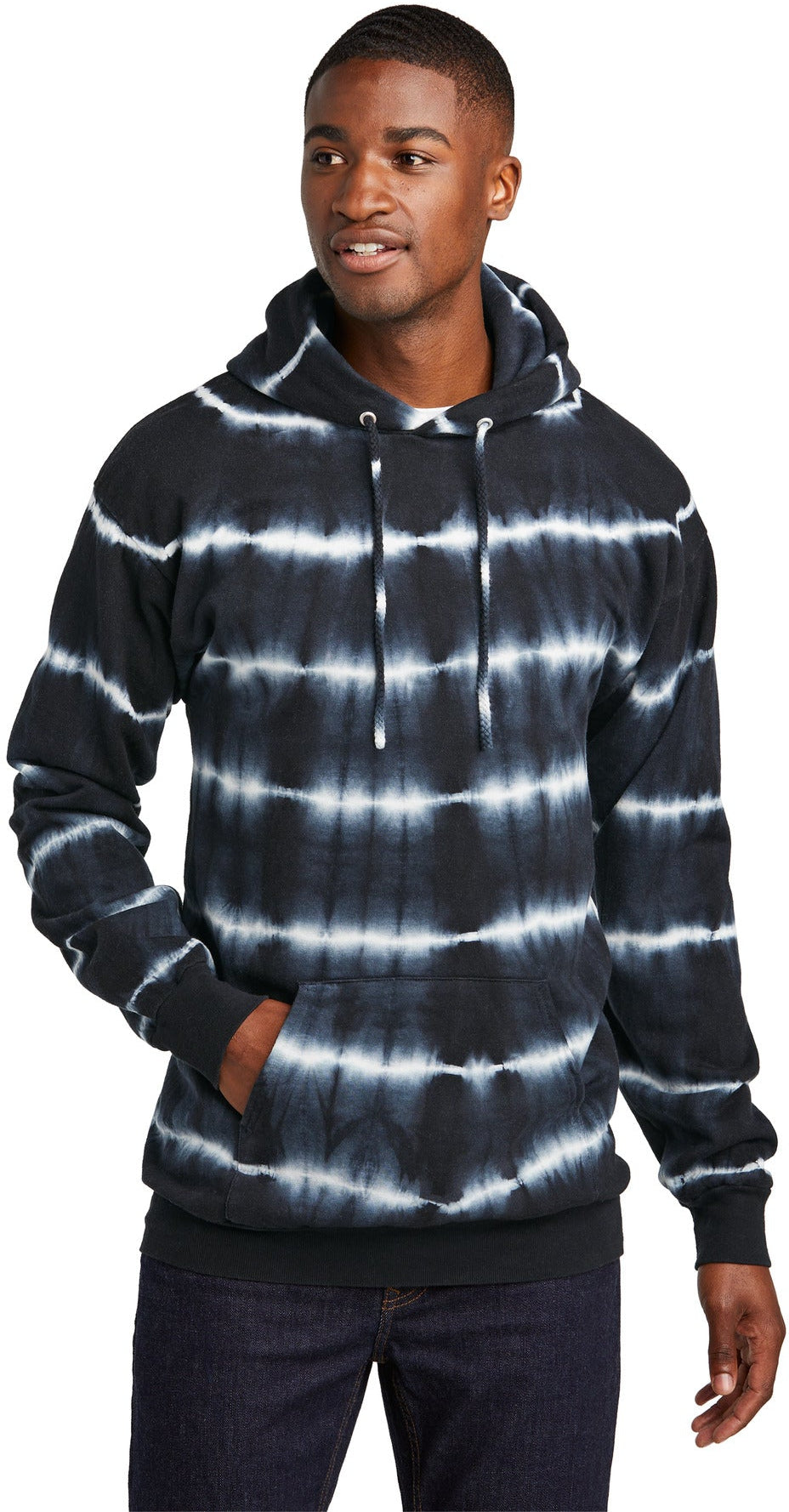 no-logo Port & Company Allover Stripe Tie-Dye Fleece-Port & Company-Thread Logic