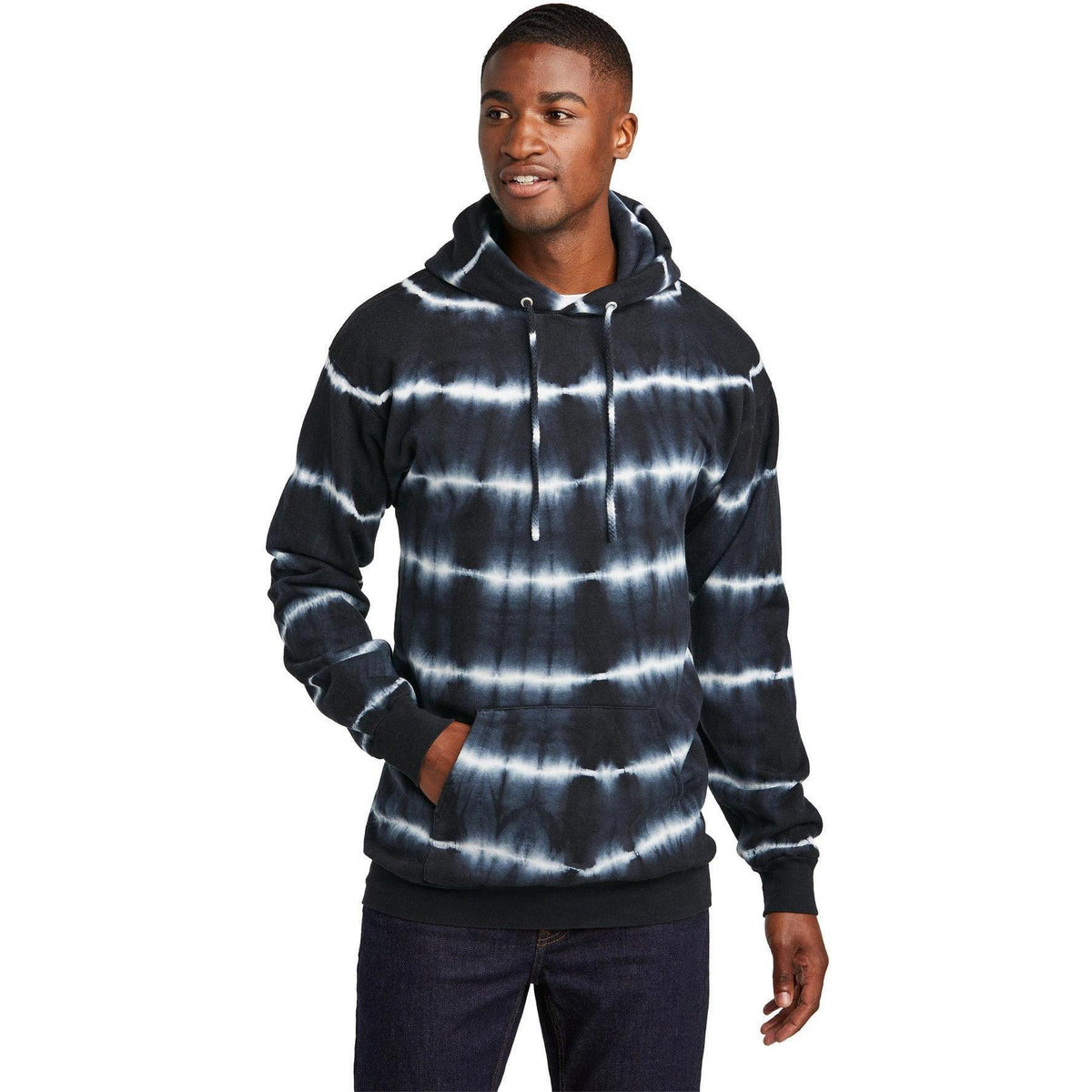 no-logo Port & Company Allover Stripe Tie-Dye Fleece-Port & Company-Thread Logic