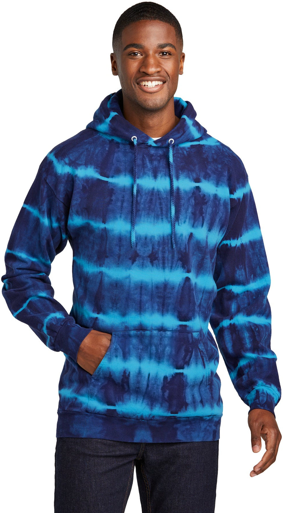no-logo Port & Company Allover Stripe Tie-Dye Fleece-Port & Company-Thread Logic