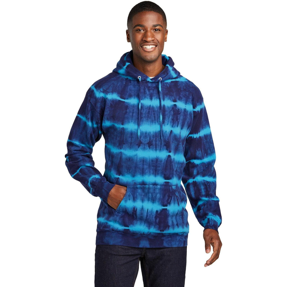 no-logo Port & Company Allover Stripe Tie-Dye Fleece-Port & Company-Thread Logic