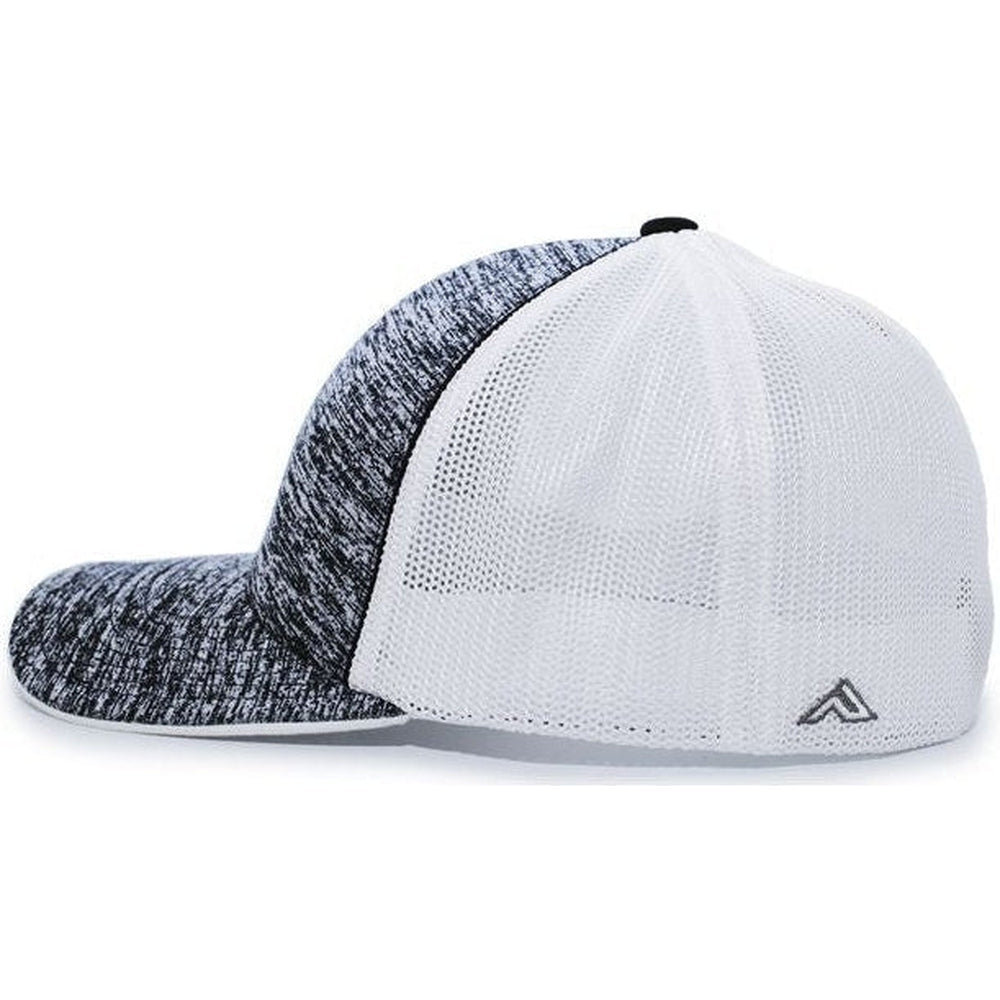 no-logo Pacific Headwear Aggressive Heather Trucker Flexfit Cap-Caps-Pacific Headwear-Thread Logic