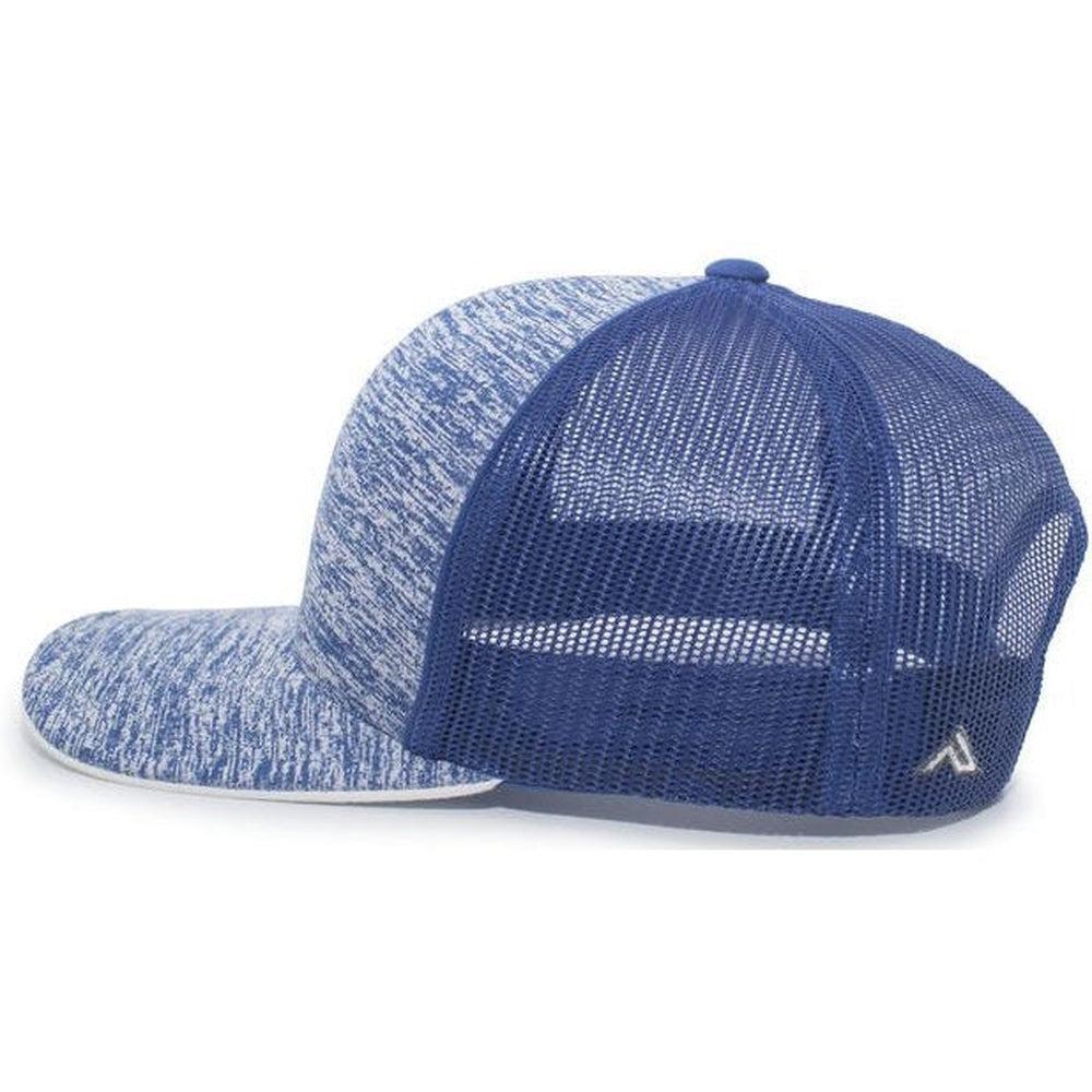 no-logo Pacific Headwear Aggressive Heather Trucker Snapback Cap-Caps-Pacific Headwear-Thread Logic