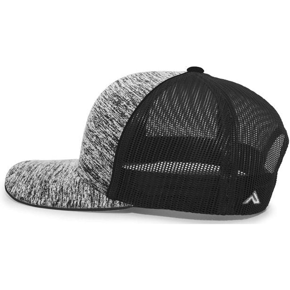 no-logo Pacific Headwear Aggressive Heather Trucker Snapback Cap-Caps-Pacific Headwear-Thread Logic