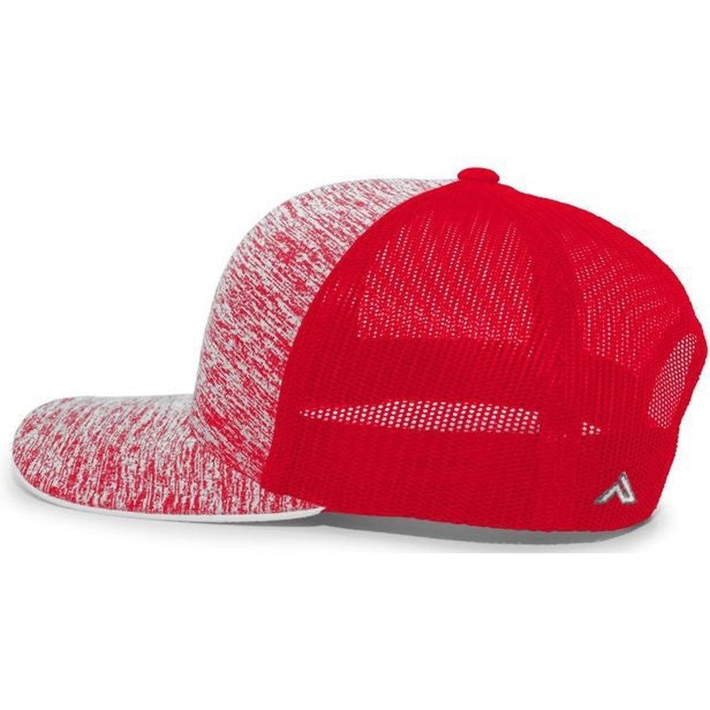 no-logo Pacific Headwear Aggressive Heather Trucker Snapback Cap-Caps-Pacific Headwear-Thread Logic