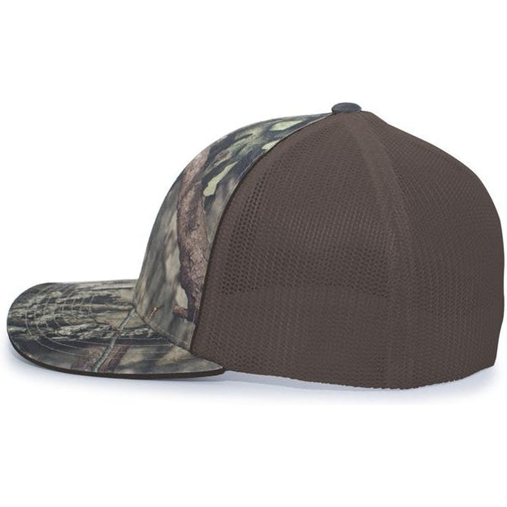 no-logo Pacific Headwear Camo Trucker Flexfit Cap-Caps-Pacific Headwear-Thread Logic