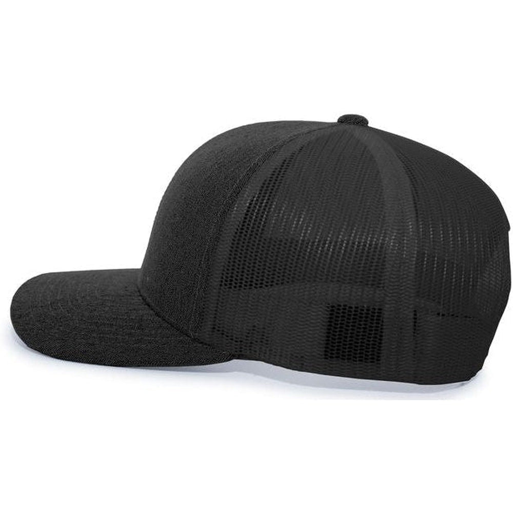 no-logo Pacific Headwear Heather Trucker Snapback Cap-Caps-Pacific Headwear-Thread Logic