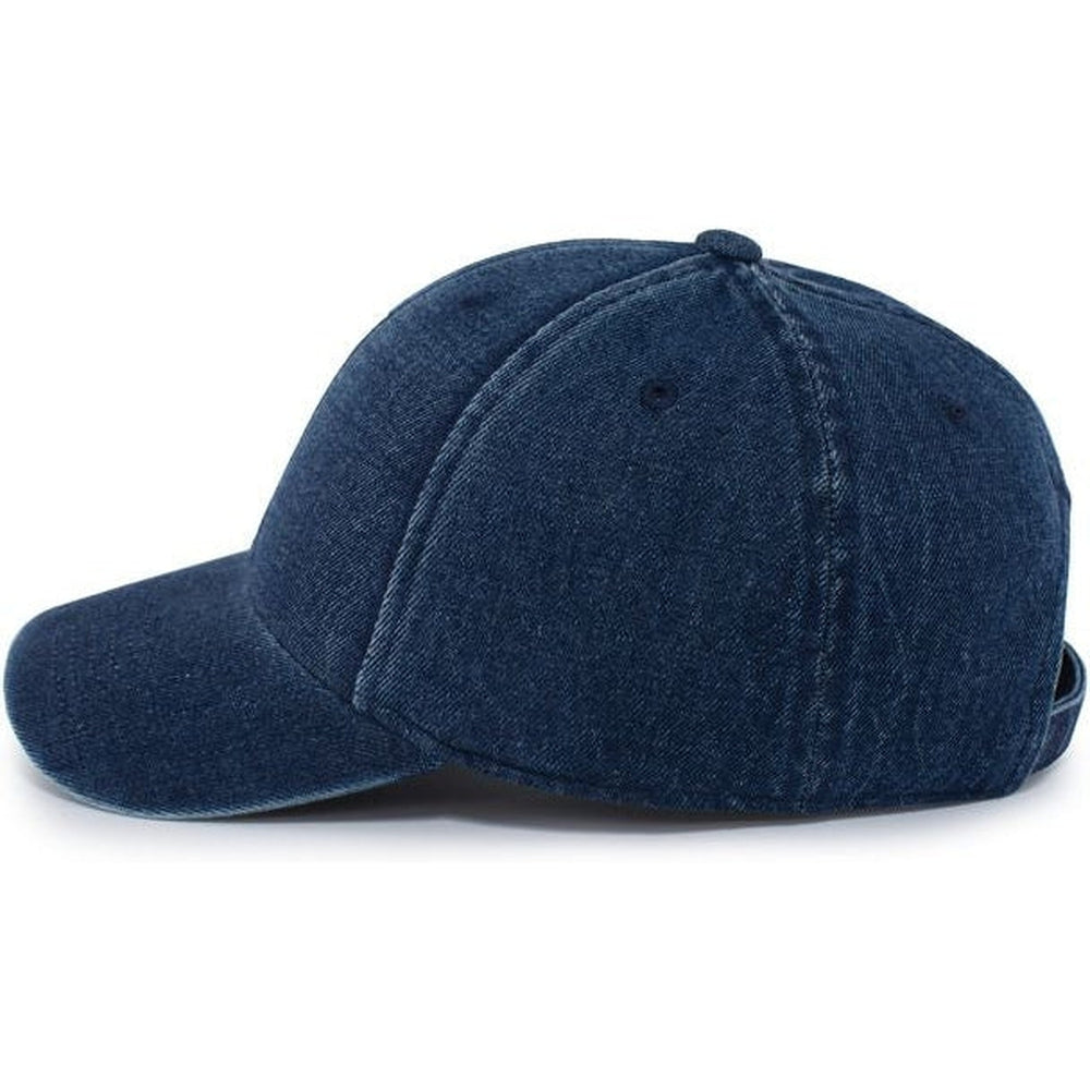 no-logo Pacific Headwear Hybrid Denim Dad Cap-Caps-Pacific Headwear-Thread Logic