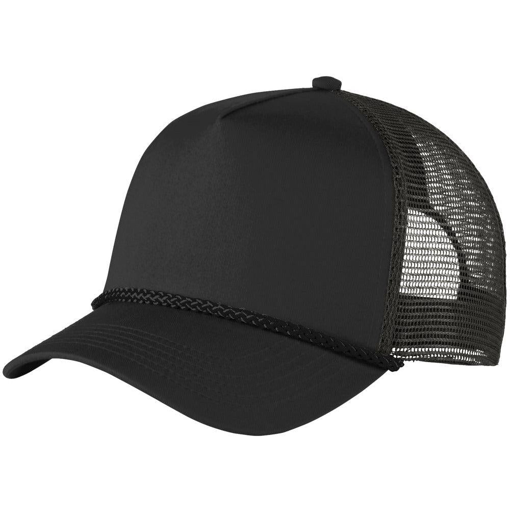no-logo Port Authority 5-Panel Snapback Cap-Regular-Port Authority-Black-OSFA-Thread Logic