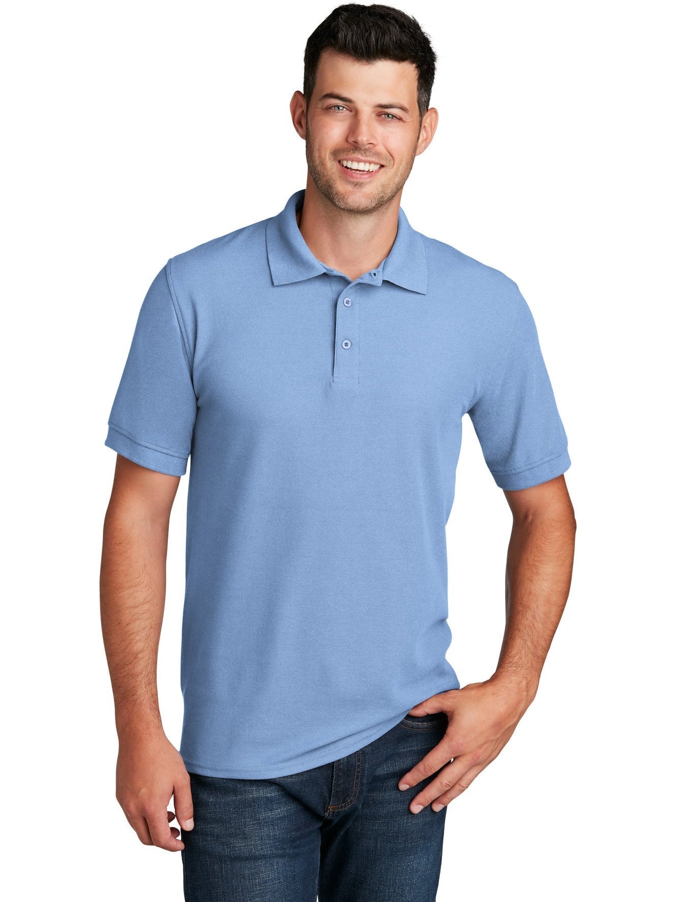 no-logo Port Authority 50/50 Pique Polo Shirt-Regular-Port Authority-Thread Logic