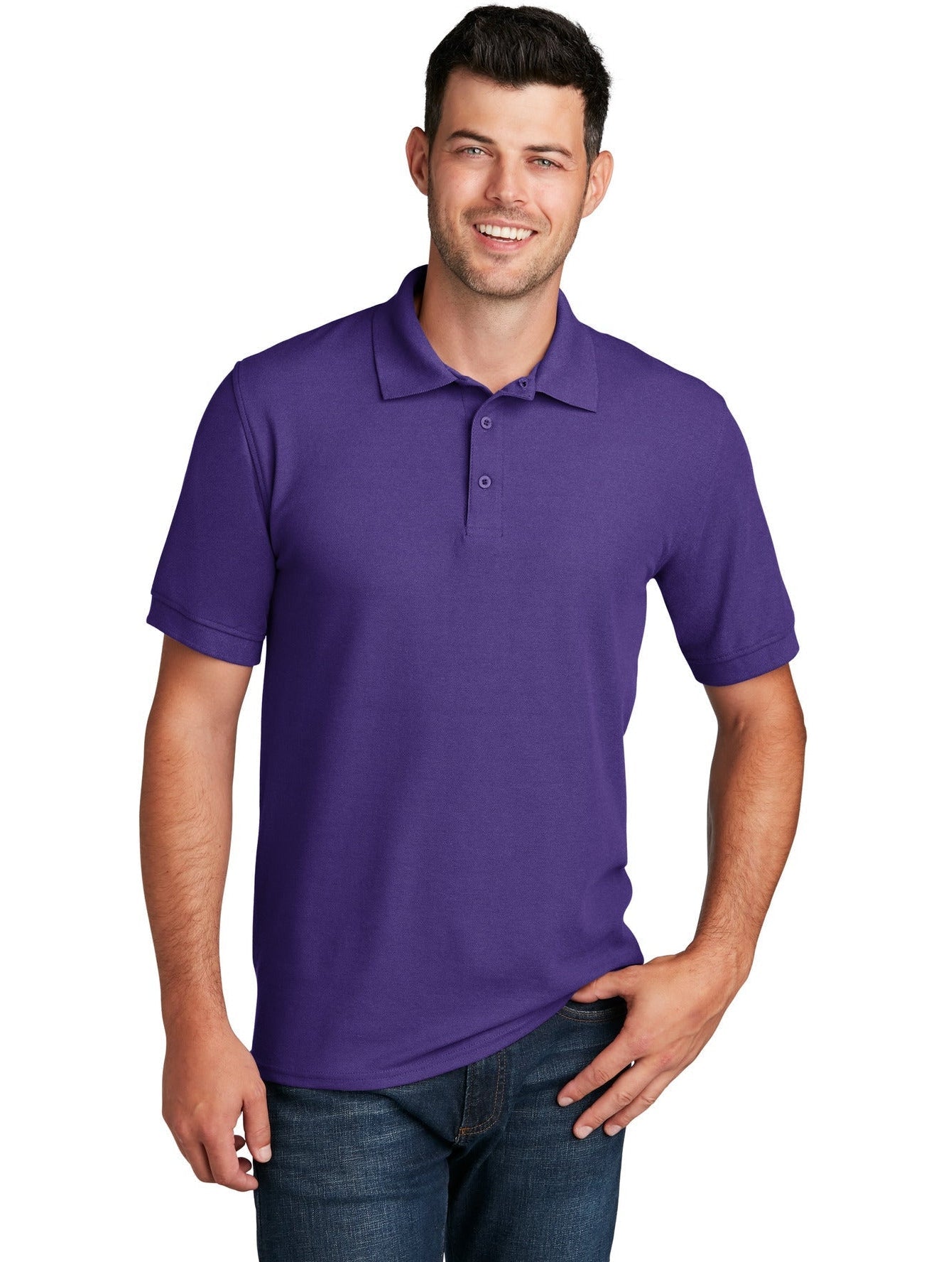 no-logo Port Authority 50/50 Pique Polo Shirt-Regular-Port Authority-Thread Logic