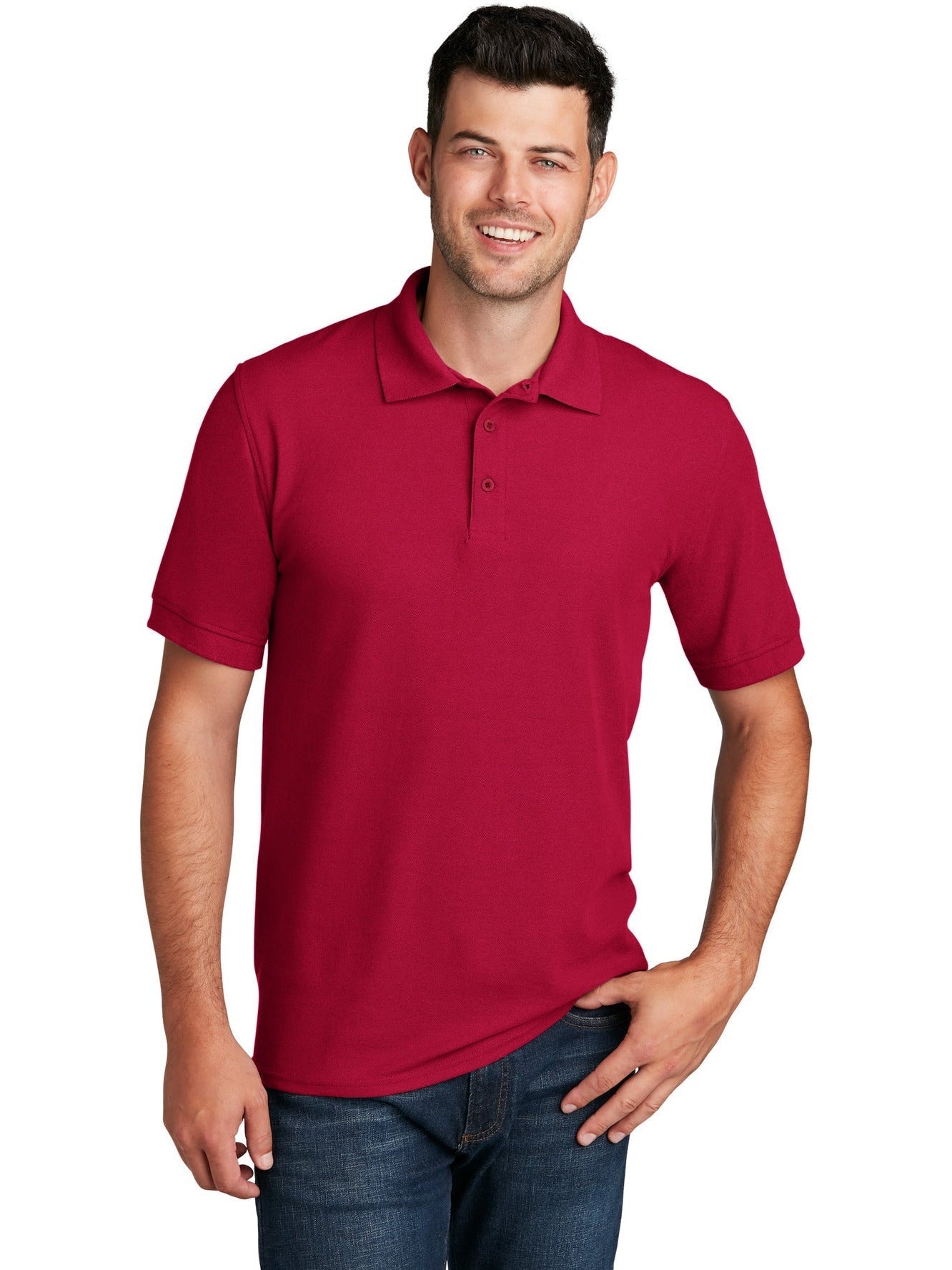 no-logo Port Authority 50/50 Pique Polo Shirt-Regular-Port Authority-Thread Logic