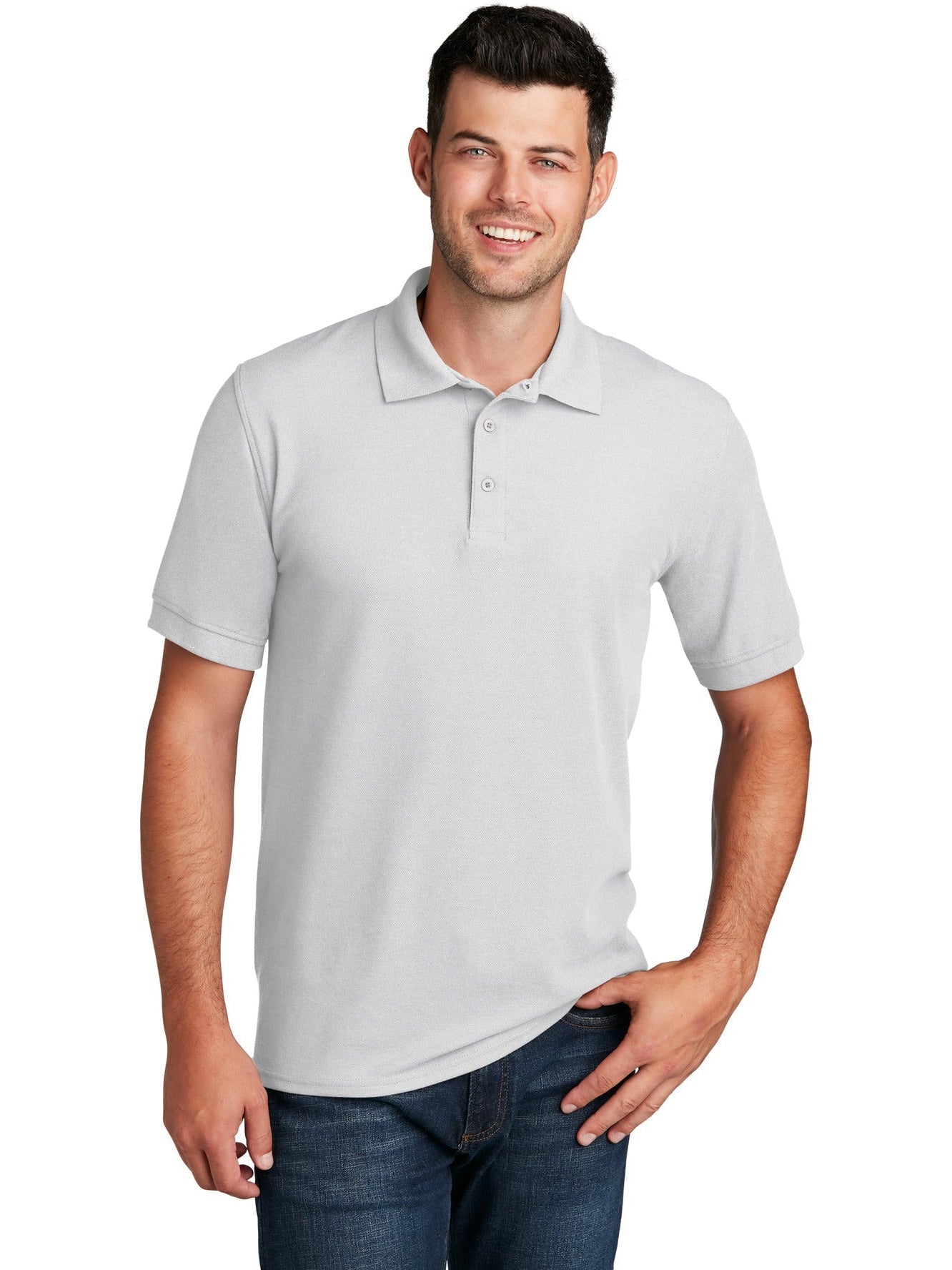 no-logo Port Authority 50/50 Pique Polo Shirt-Regular-Port Authority-Thread Logic