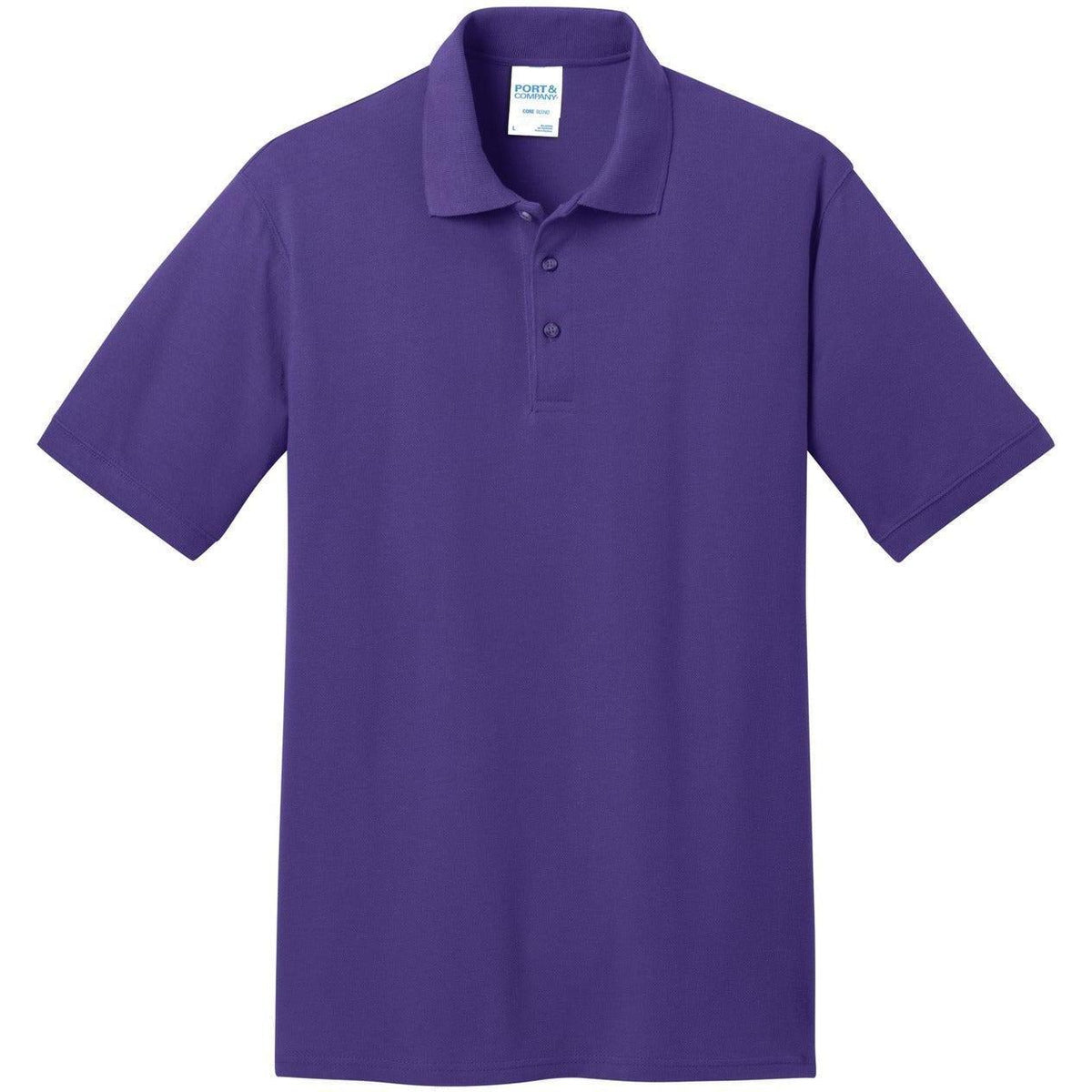 logo-left Port & Co Core Blend Pique Polo Shirt-Regular-Port Authority-Purple-S-Thread Logic