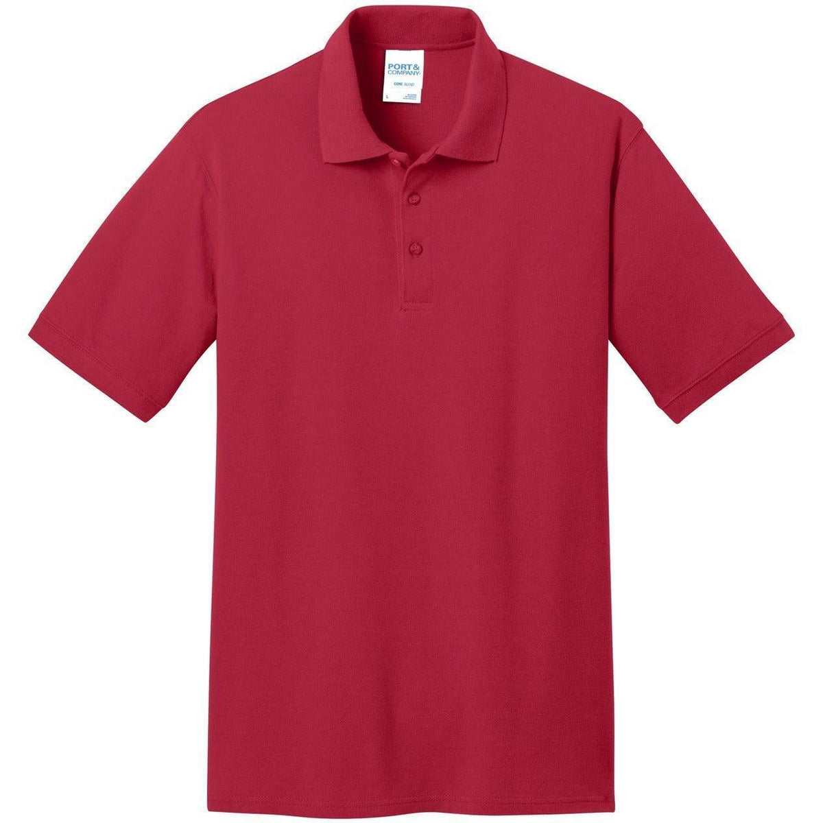 logo-left Port & Co Core Blend Pique Polo Shirt-Regular-Port Authority-Red-S-Thread Logic