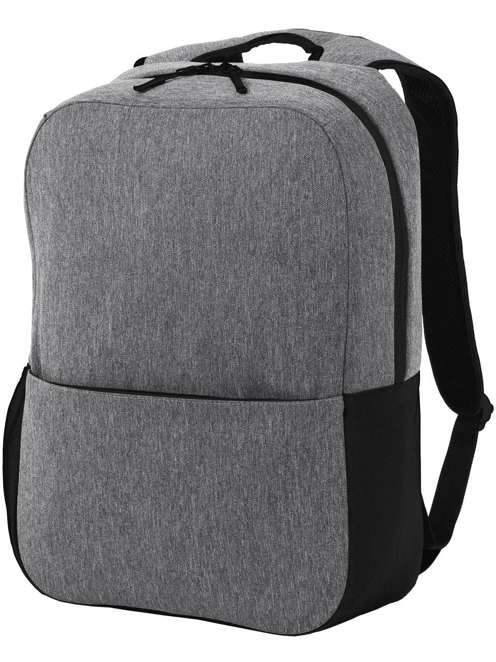 no-logo Port Authority Access Square Backpack-Regular-Port Authority-Heather Grey/Black-Thread Logic