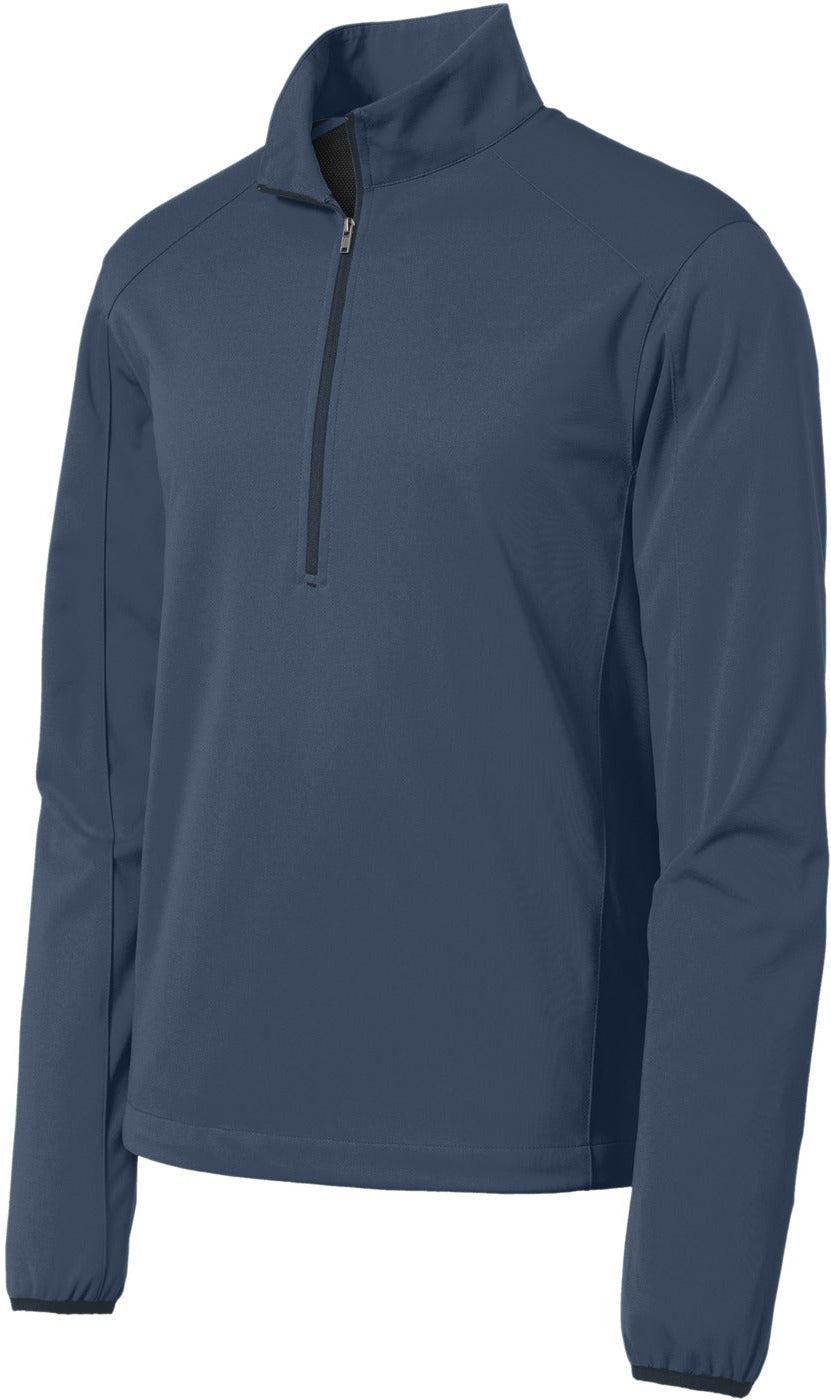Port Authority Active 1/2 Zip Lightweight Soft Shell Jacket-Regular-Port Authority-Dress Blue Navy-S-Thread Logic