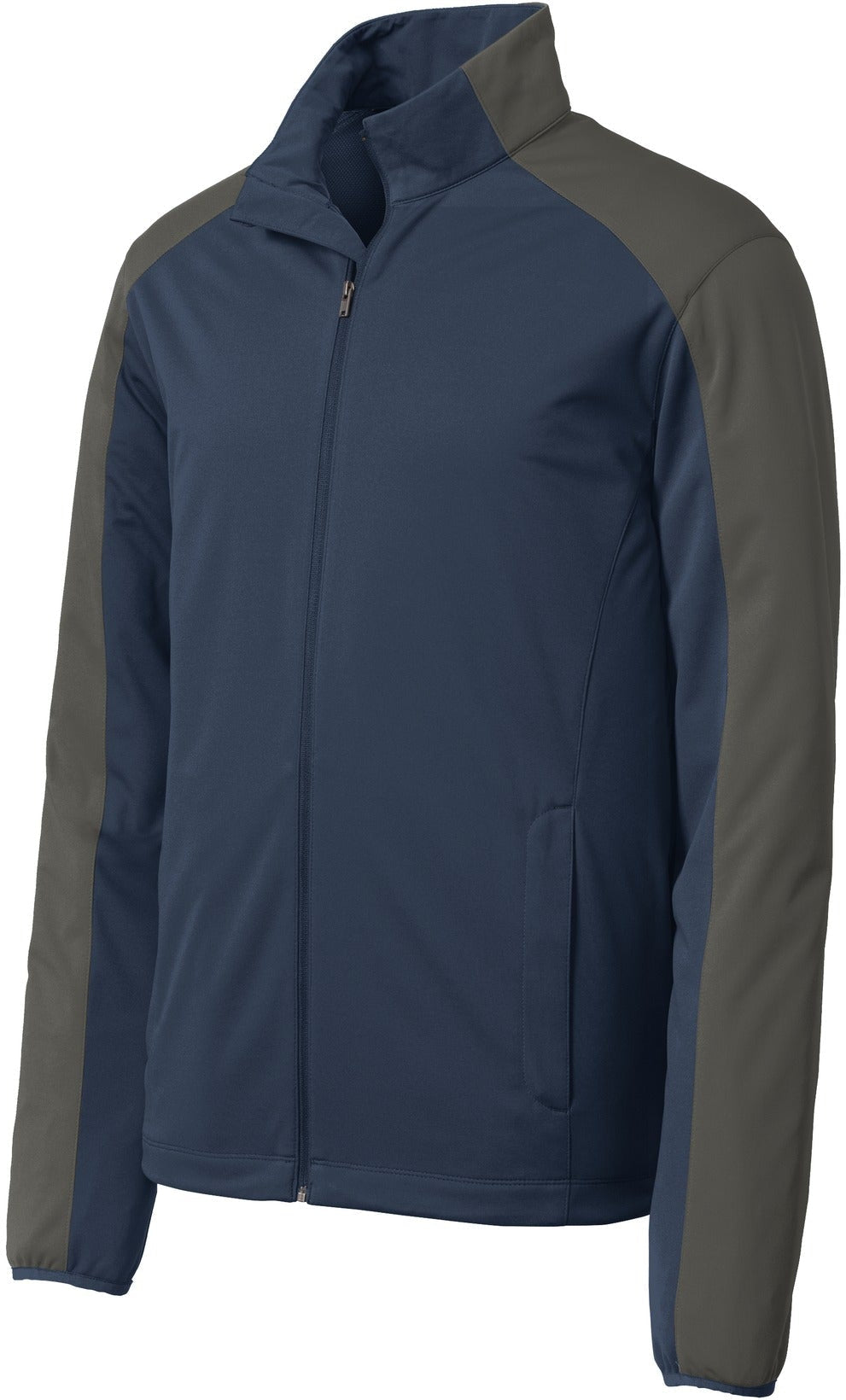 Port Authority Active Colorblock Soft Shell Jacket-Regular-Port Authority-Dress Blue Navy/Grey Steel-S-Thread Logic