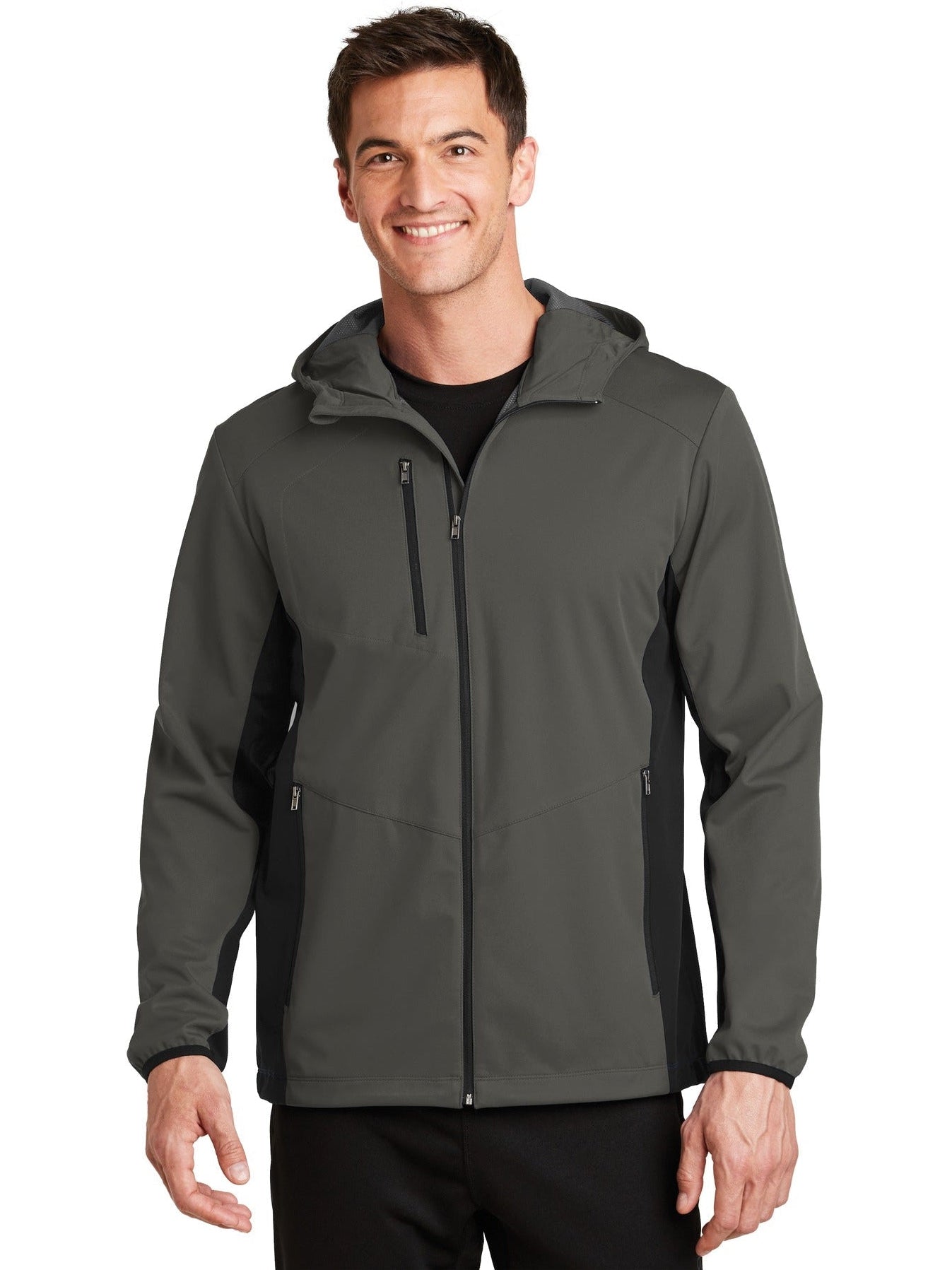 no-logo Port Authority Active Hooded Soft Shell Jacket-Regular-Port Authority-Thread Logic