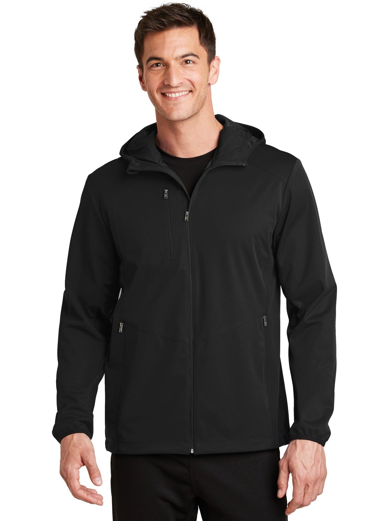 no-logo Port Authority Active Hooded Soft Shell Jacket-Regular-Port Authority-Thread Logic