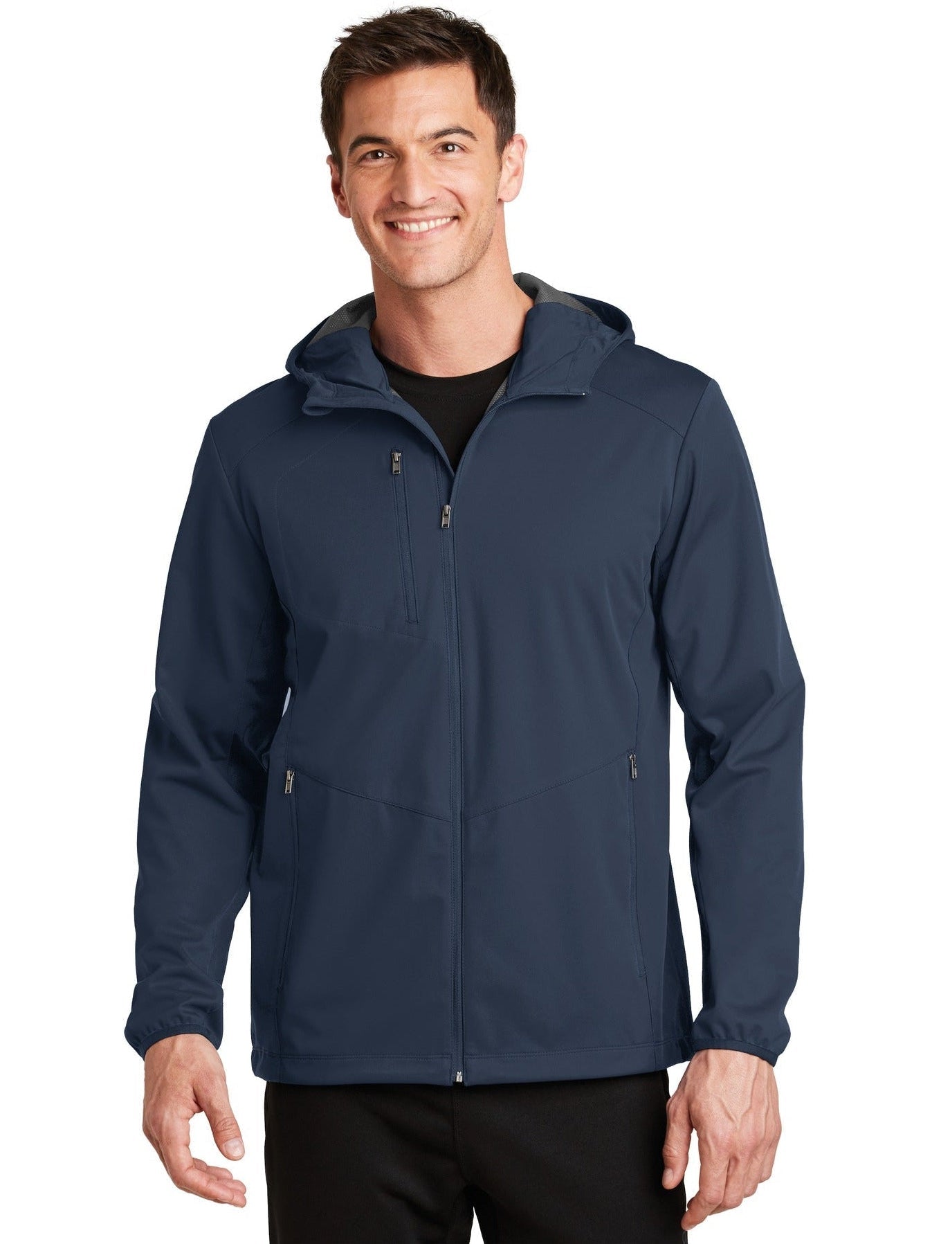 no-logo Port Authority Active Hooded Soft Shell Jacket-Regular-Port Authority-Thread Logic