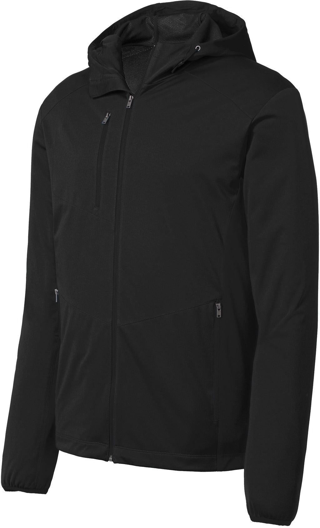 Port Authority Active Hooded Soft Shell Jacket-Regular-Port Authority-Deep Black-S-Thread Logic