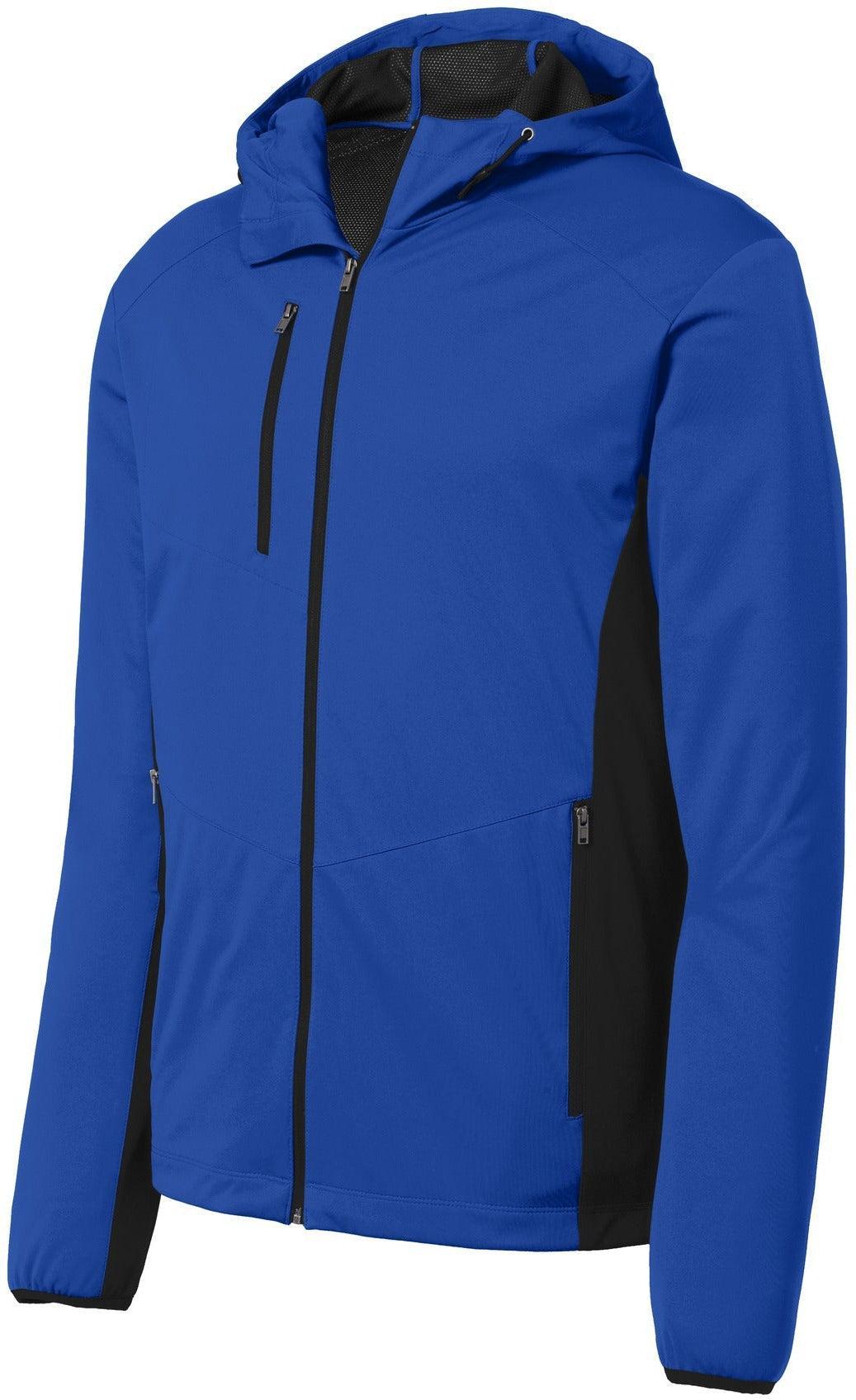 Port Authority Active Hooded Soft Shell Jacket-Regular-Port Authority-True Royal/Deep Black-S-Thread Logic